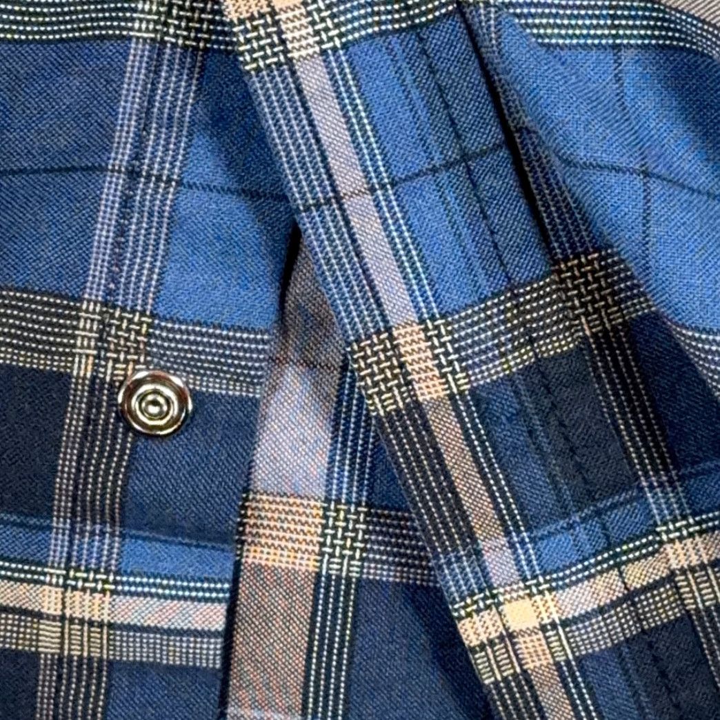 Vintage VINTAGE Ely Cattleman Western Shirt Mens Large Tall Blue Plaid Pearl Snap 90s Long Sleeve Button-Up Size US L / EU 52-54 / 3 - 6 Thumbnail