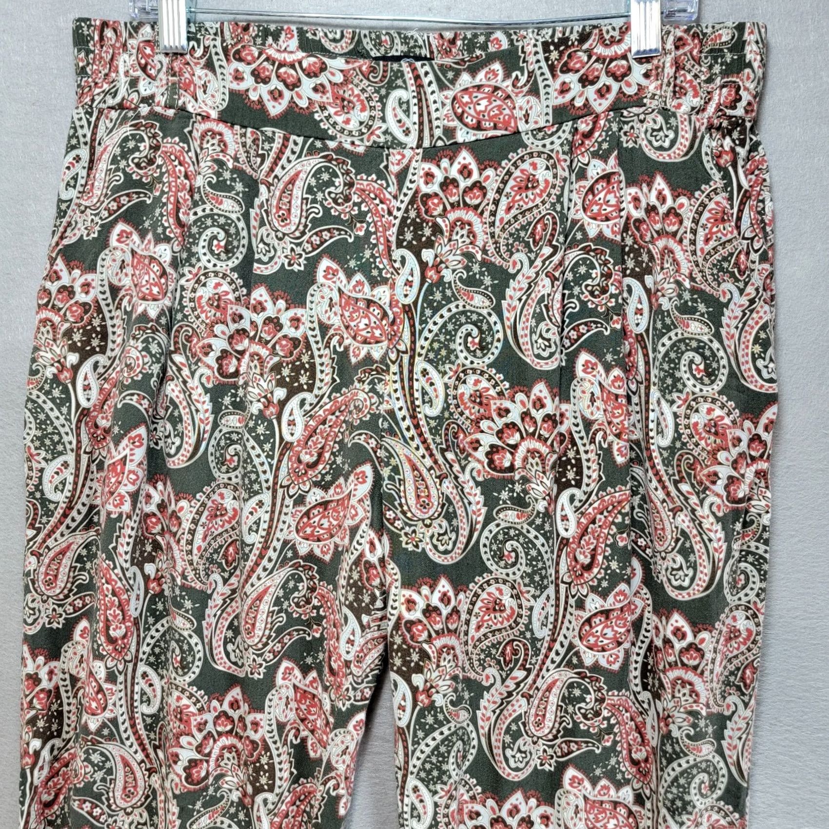 Vintage One5One Floral Jogger Pants Womens XL Casual Elastic Waist Boho Green Size 40" / US 18 - 3 Thumbnail