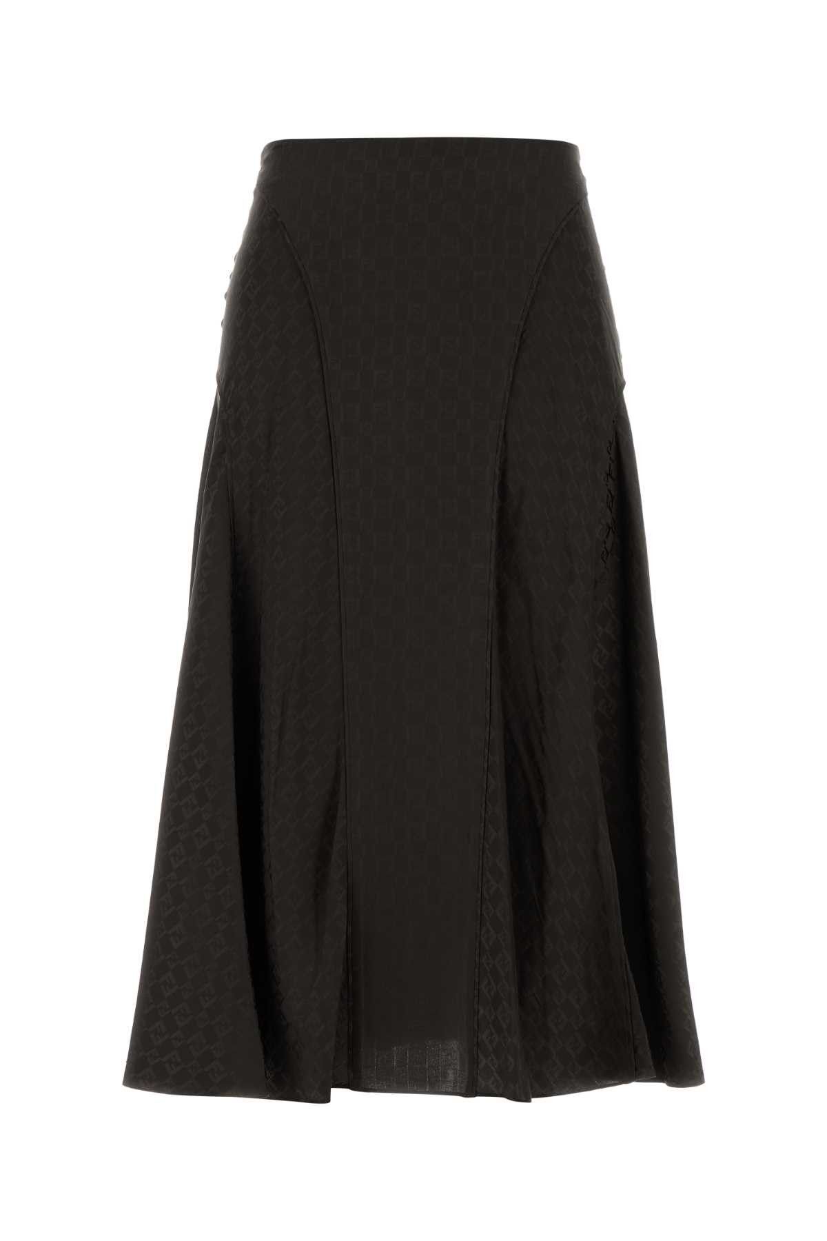 Fendi Embroidered Silk Skirt Size 27" / US 4 / IT 40 - 1 Thumbnail