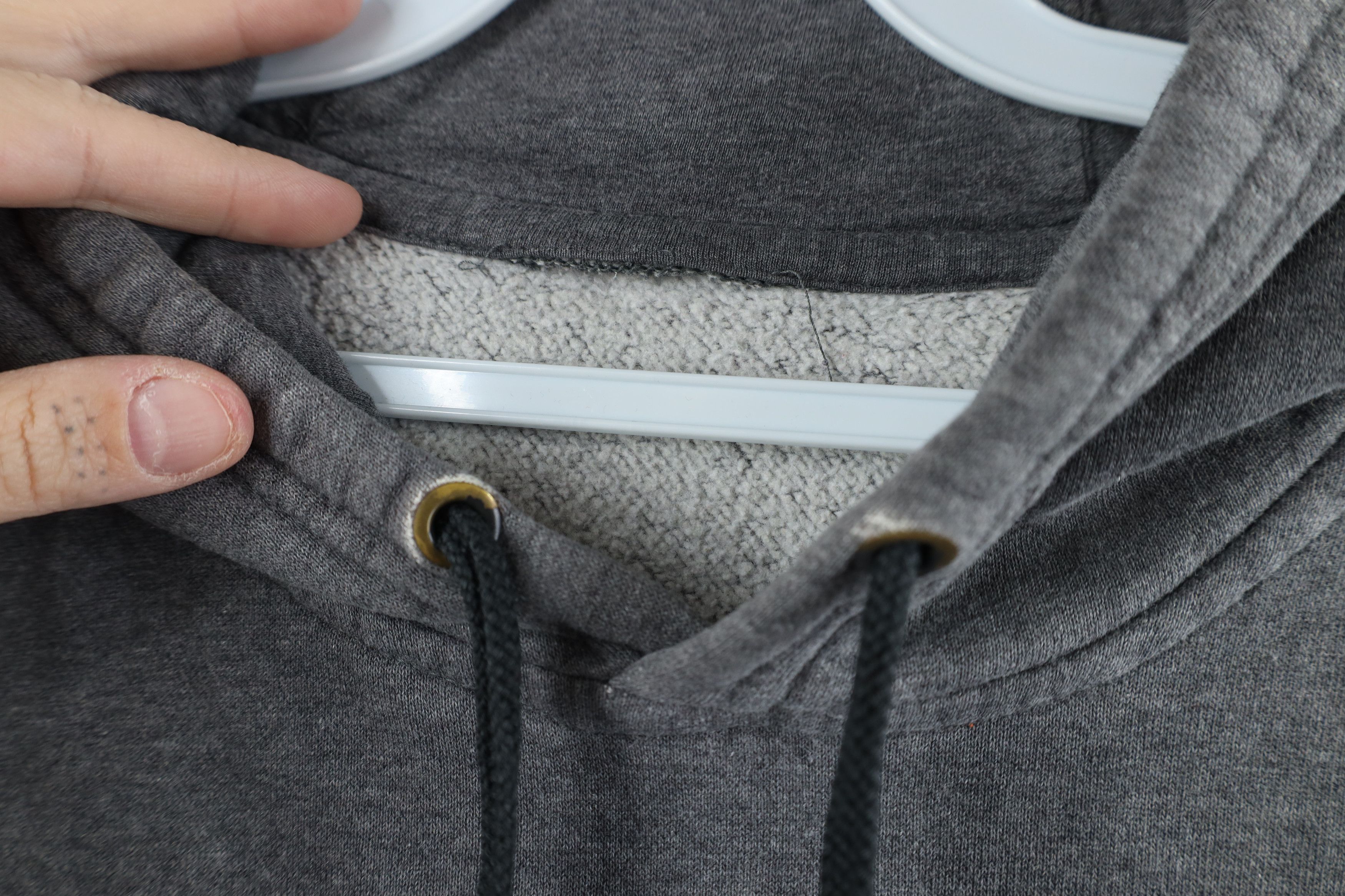 Nike × Vintage Vintage 90s Y2K Nike Travis Scott Mini Swoosh Hoodie Gray Size US L / EU 52-54 / 3 - 9 Thumbnail