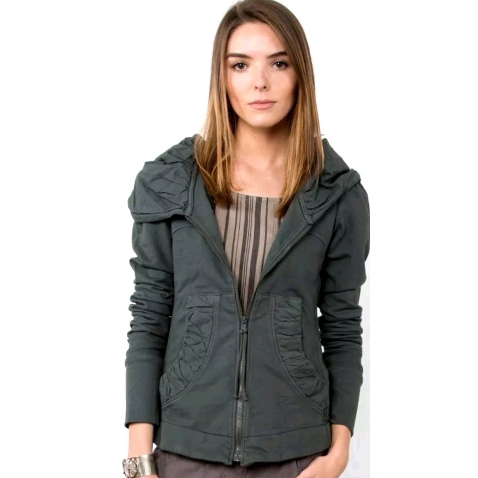 Vintage Prairie Underground Hoodie Organic Cotton USA Seattle M Black 100% Cotton Full Zip Hooded Pockets Womens Size M / US 6-8 / IT 42-44 - 2 Thumbnail