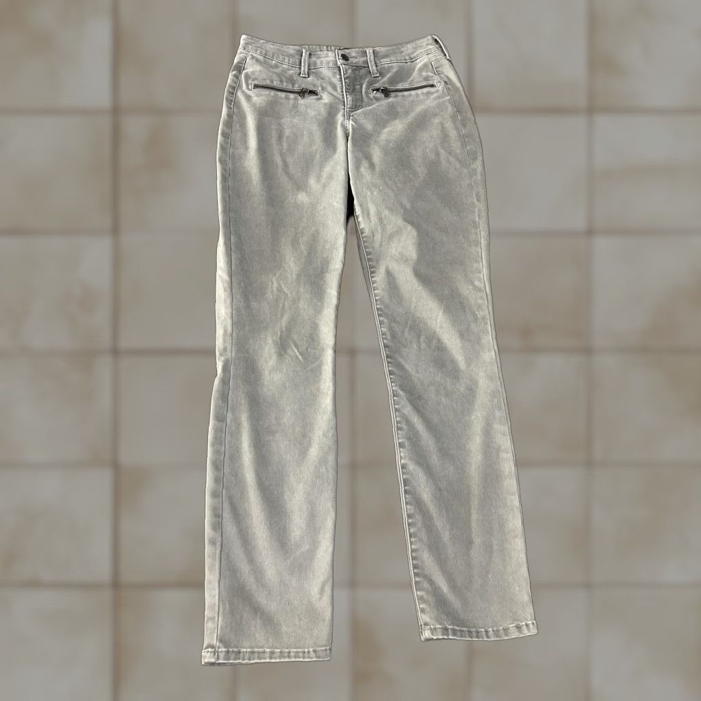 NYDJ NYDJ Jeans Womens 0 Gray Straight Leg Mid Rise Ankle Zip Pocket Stretch Denim Size 25" / US 0 / IT 36 - 1 Thumbnail