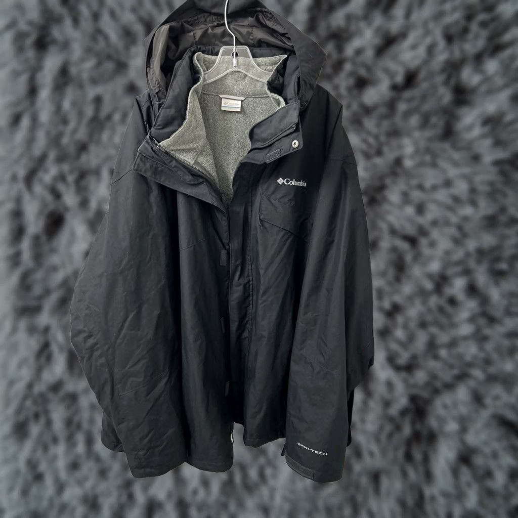 Vintage Columbia Bugaboo Interchange Jacket Mens 5XL Black 3 In 1 Omni-Tech Fleece Parka Rainproof Waterproof Hooded Lined Pockets Size US XXL / EU 58 / 5 - 1 Thumbnail
