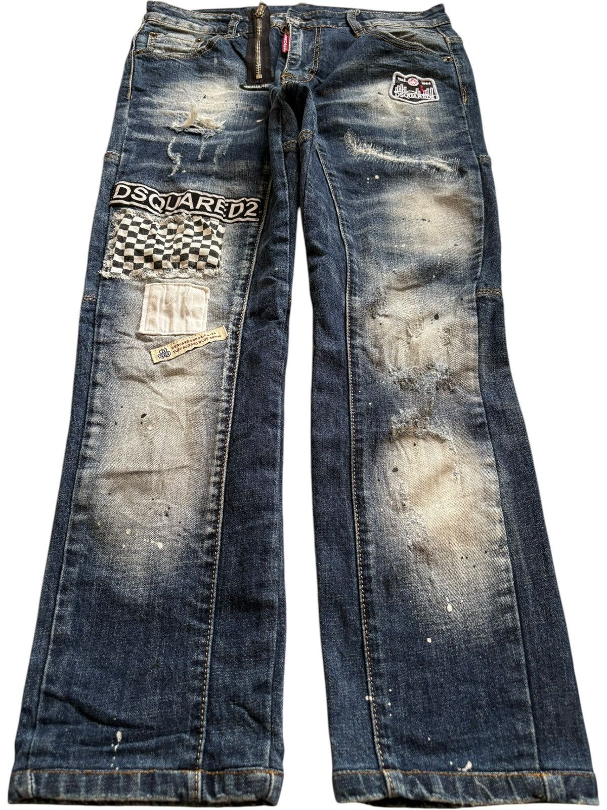 Dsquared2 Vintage Dsquared2 Patches Faded Wash Embellish Jeans Size US 31 - 1 Thumbnail