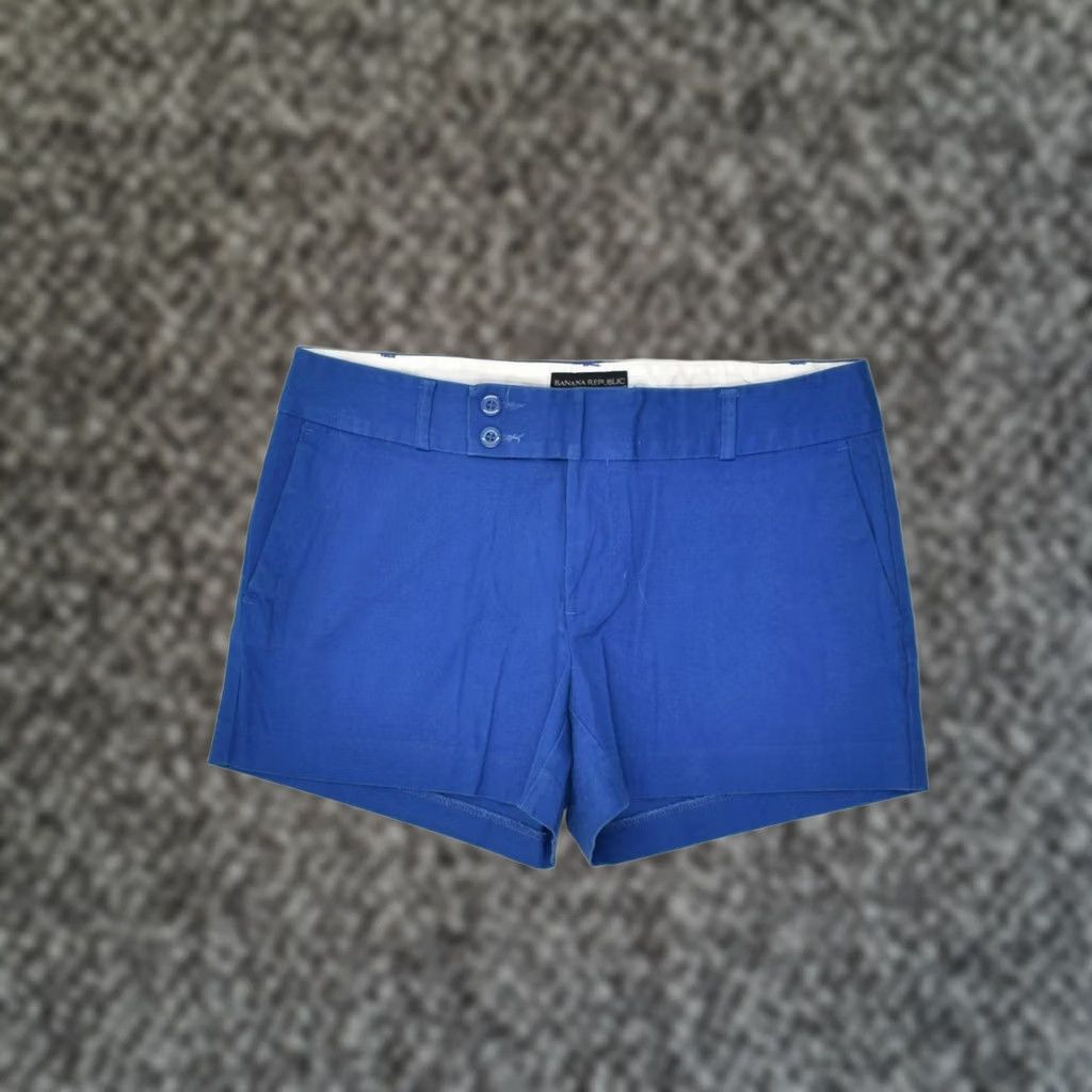 Banana Republic BANANA REPUBLIC Womens Hot Pants Blue Cotton Large W30 US 10 Size 36" / US 14 / IT 50 - 1 Thumbnail