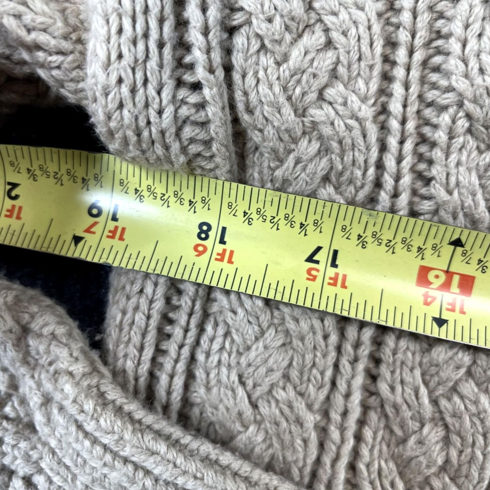 Banana Republic Banana Republic Sweater Womens Medium Beige Mock Neck Pullover Cable Knit Long Sleeve Size M / US 6-8 / IT 42-44 - 4 Thumbnail