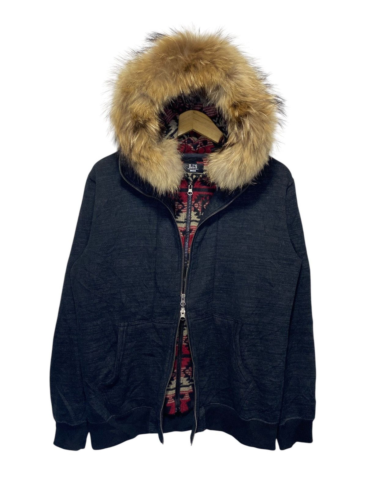 If Six Was Nine × Japanese Brand × Le Grande Bleu (L.G.B.) ILLS Japan aztec fur hoodie double layer Size US L / EU 52-54 / 3 - 2 Thumbnail