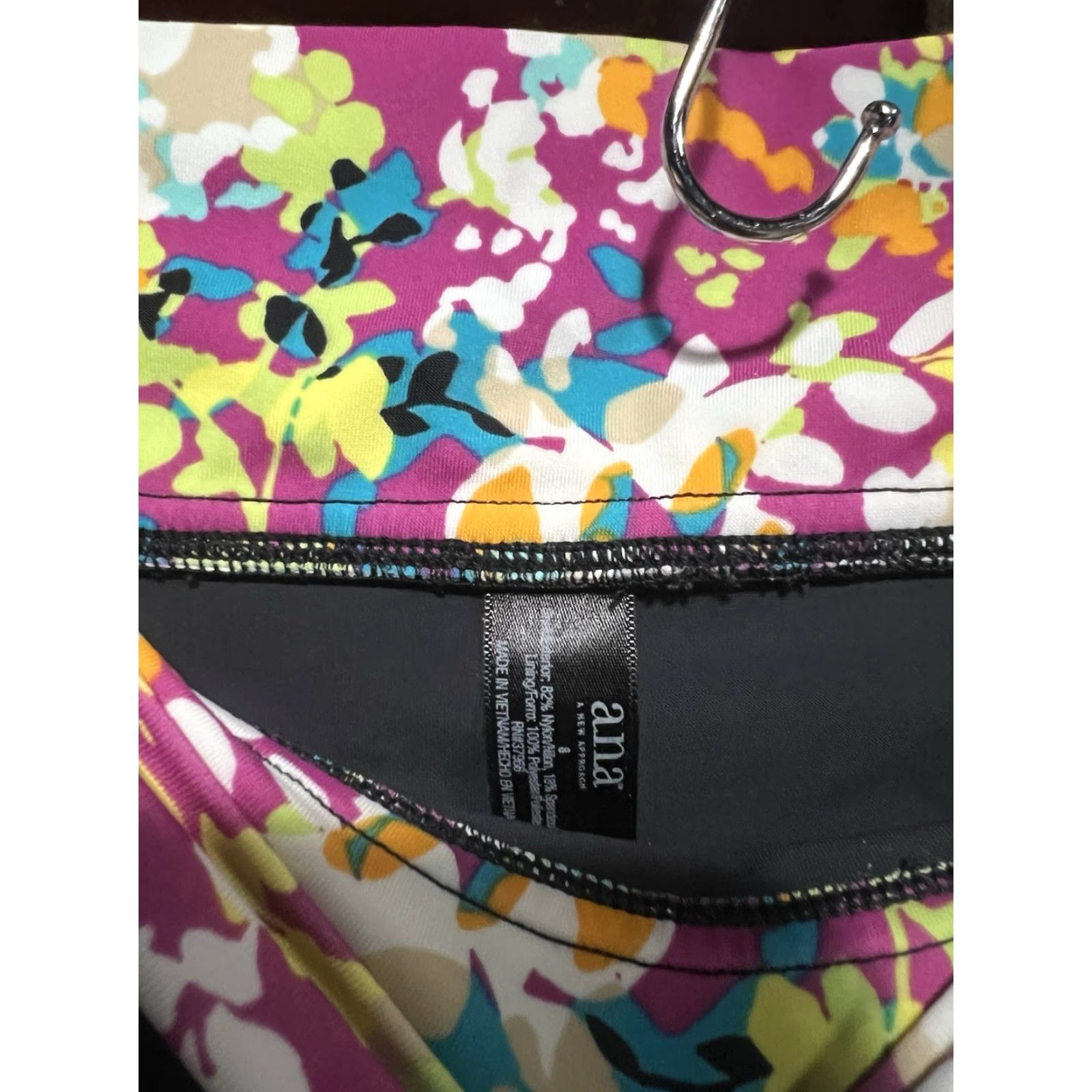 Swims A New Approach Womens Bottom Swim Shorts Black Floral Pattern Size 8 Size 30" / US 8 / IT 44 - 3 Thumbnail