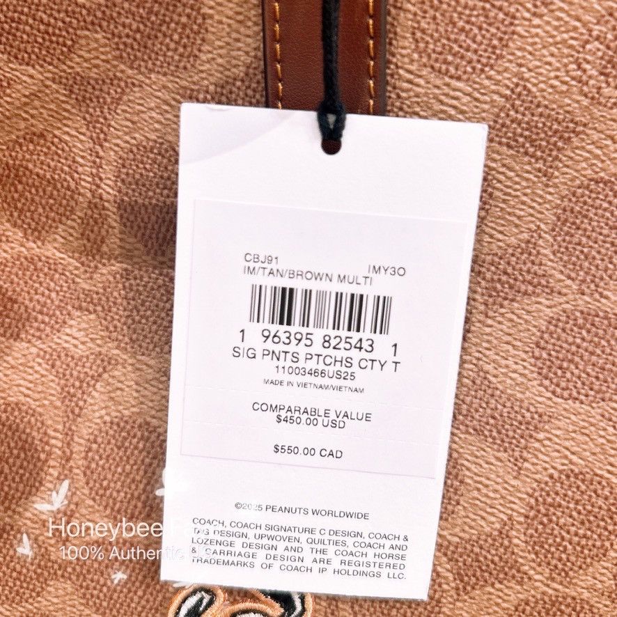 Coach Coach X Peanuts City Tote With Patches CBJ91 Size ONE SIZE - 6 Thumbnail