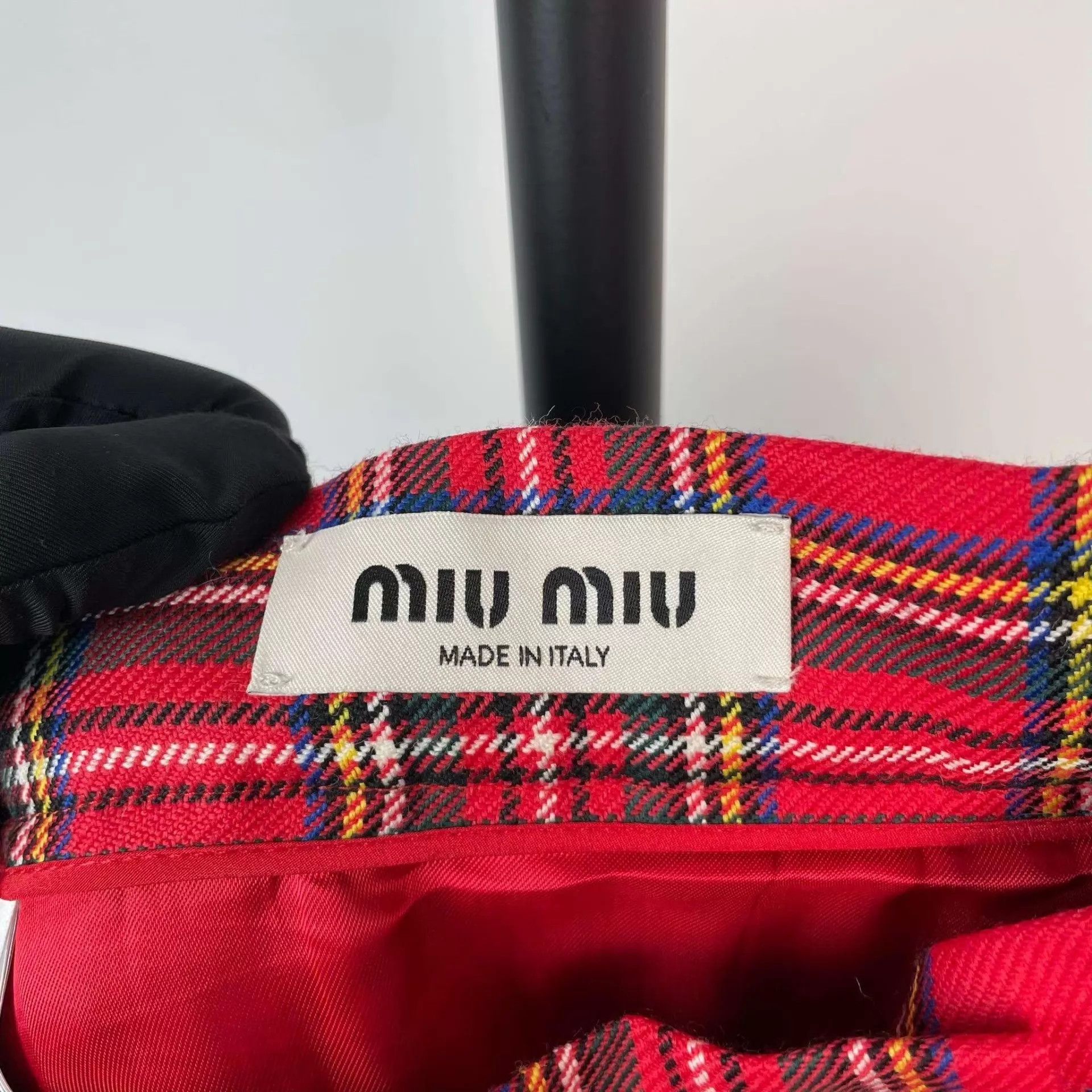 Miu Miu MIU MIU women's Wool Pleated Skirt 38 Color Blocked Size 26" / US 2 / IT 38 - 3 Thumbnail