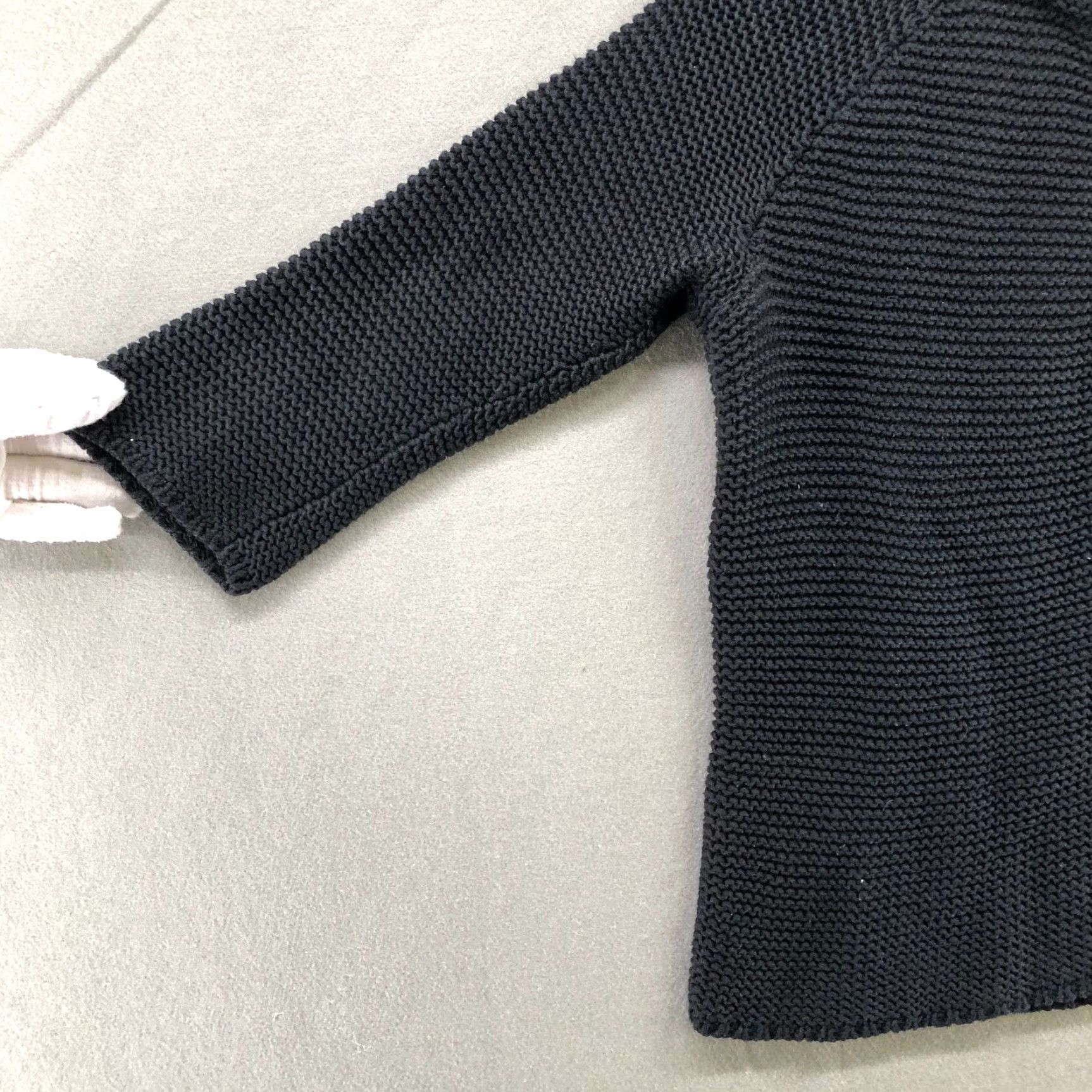 Talbots Talbots Sweater Womens Petites Small Black Cotton Waffle Knit Full Zip Size S / US 4 / IT 40 - 7 Thumbnail
