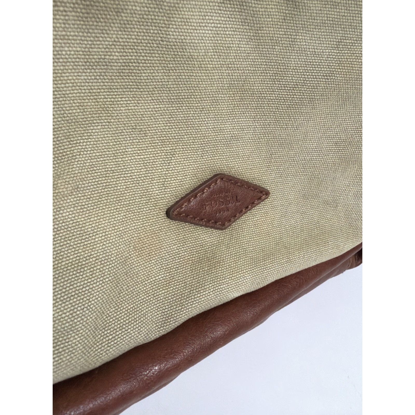 Fossil Fossil Backpack Canvas Leather Estate Brown Beige 16x10x5 Men Mens Size ONE SIZE - 5 Thumbnail