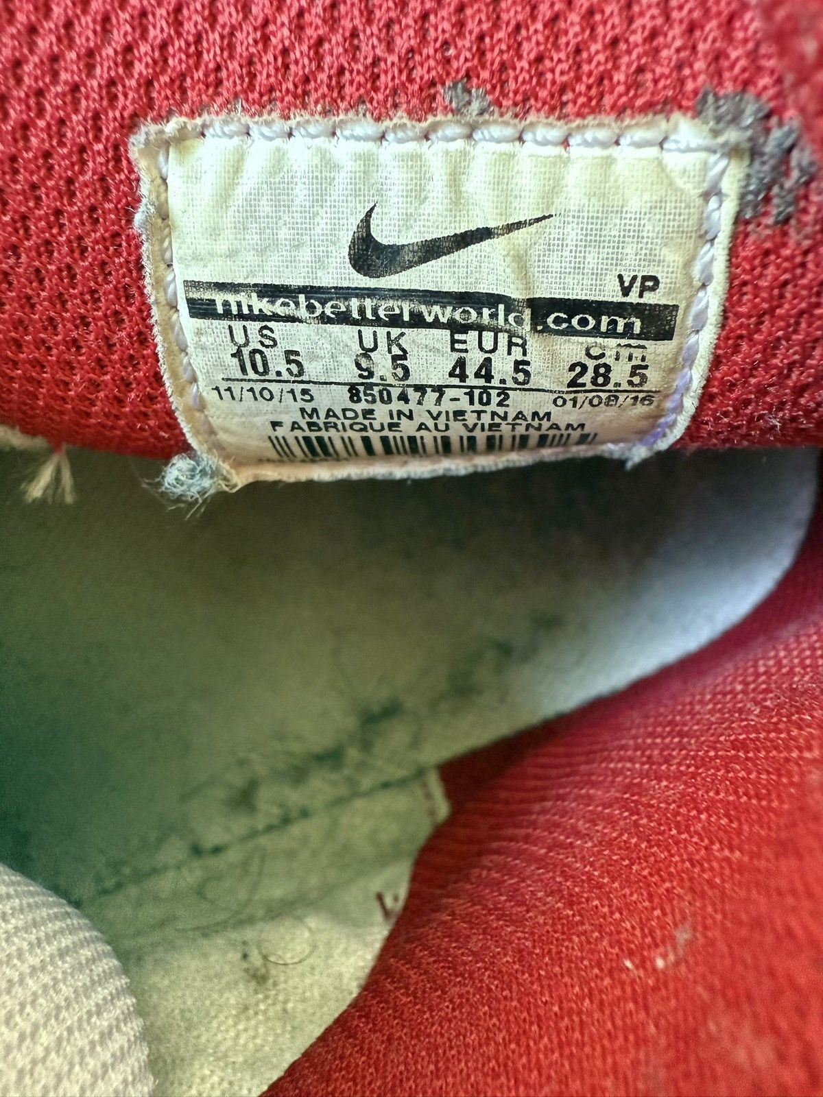 Nike High Top Dunks Championship White Red Size US 10.5 / EU 43-44 - 8 Thumbnail