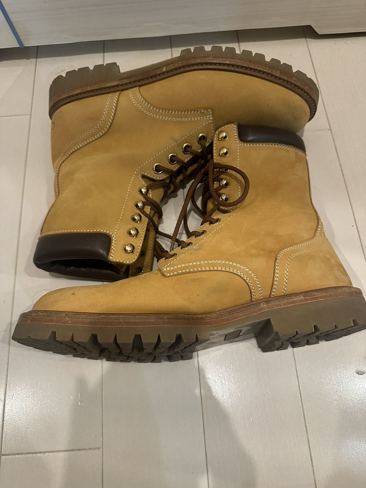 Celine CELINE 21AW KURT 01 High Lace-Up Boots 45 Wheat Nubuck Size US 11.5 / EU 44-45 - 5 Thumbnail