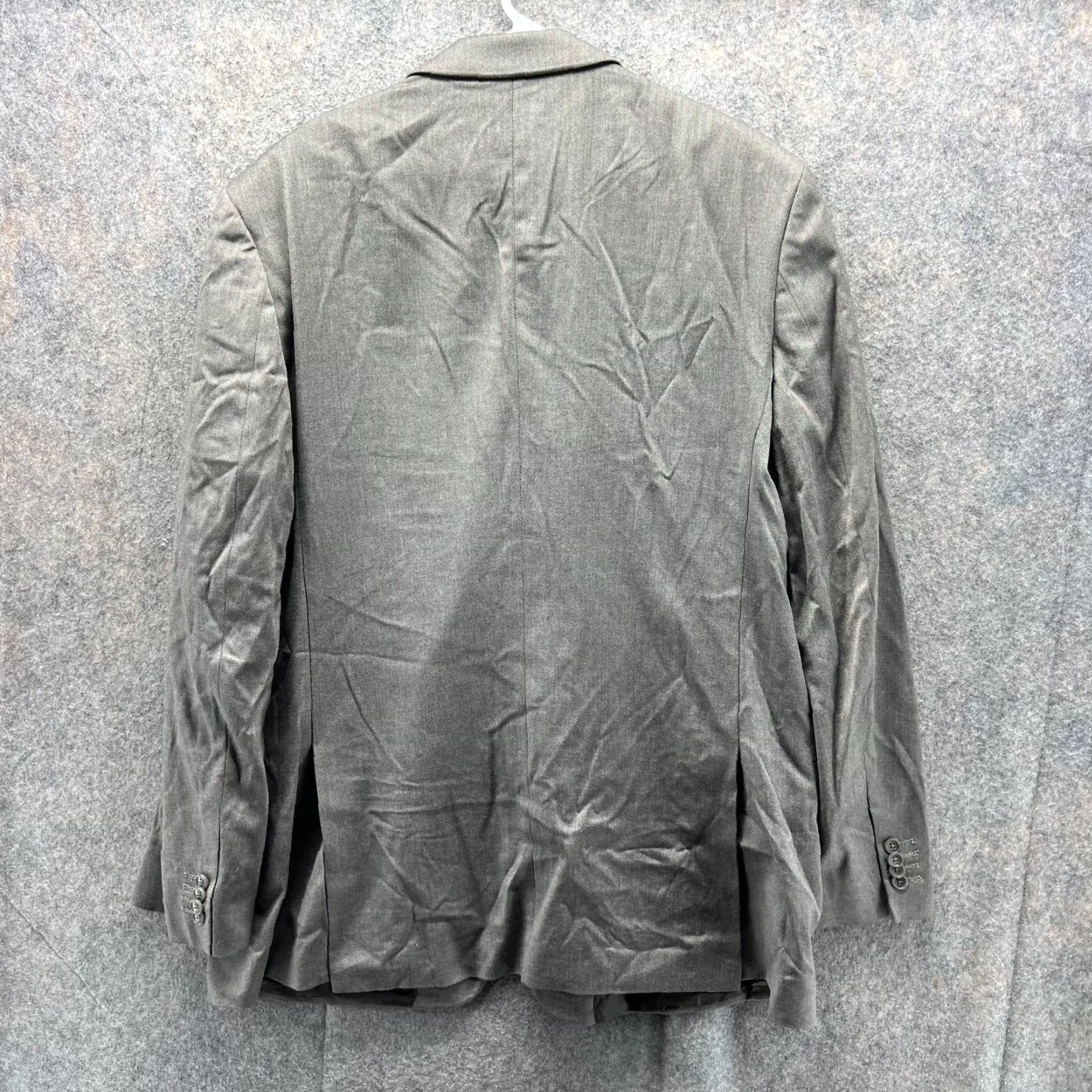 Banana Republic Banana Republic Blazer Men 46L Adult Gray Wool Herringbone Single-Breasted Jacket Coat Casual Long Leftovers Size 46R - 2 Thumbnail