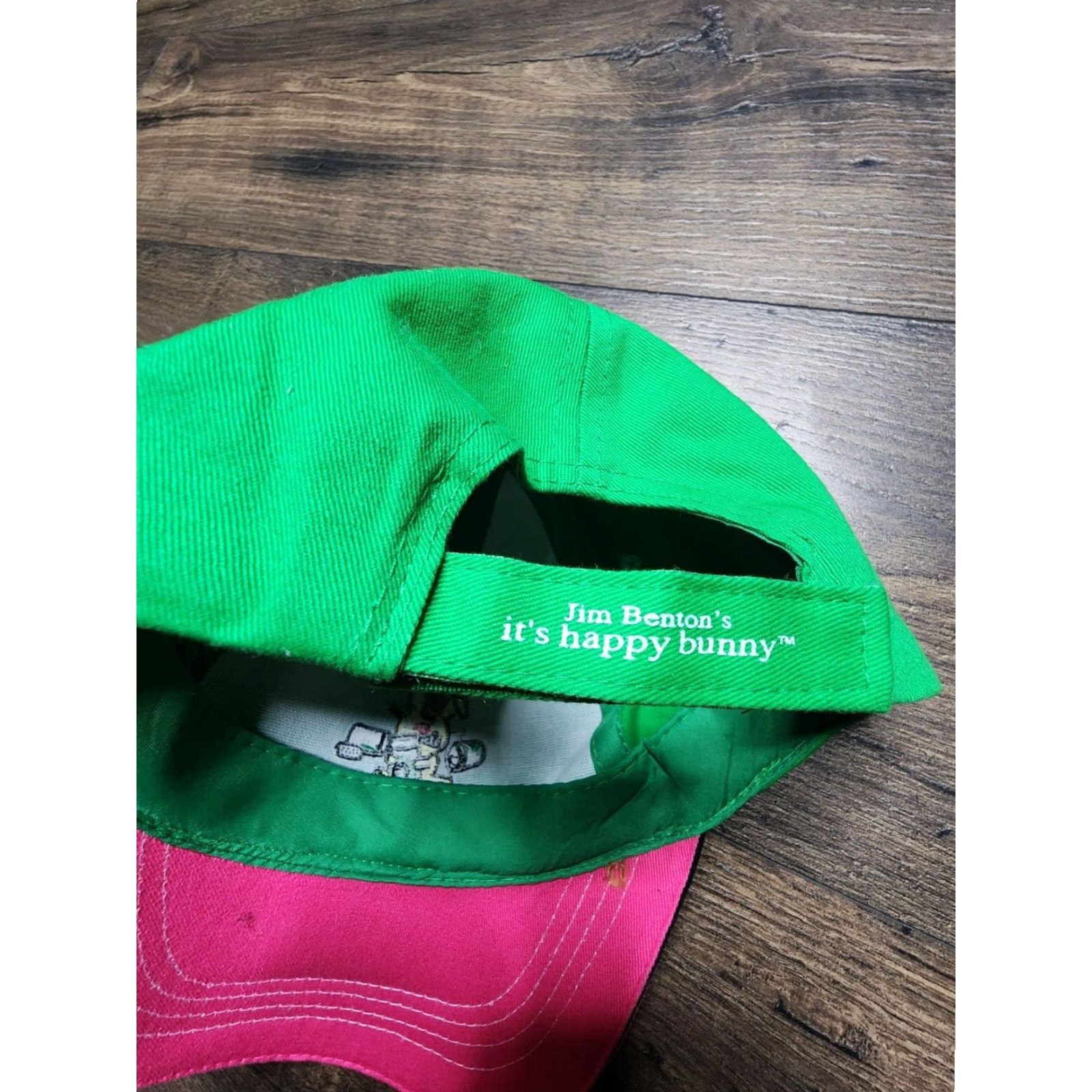 Vintage VINTAGE 90s Happy Bunny Adjustable Baseball Cap Green Unisex Adults Size ONE SIZE - 2 Thumbnail