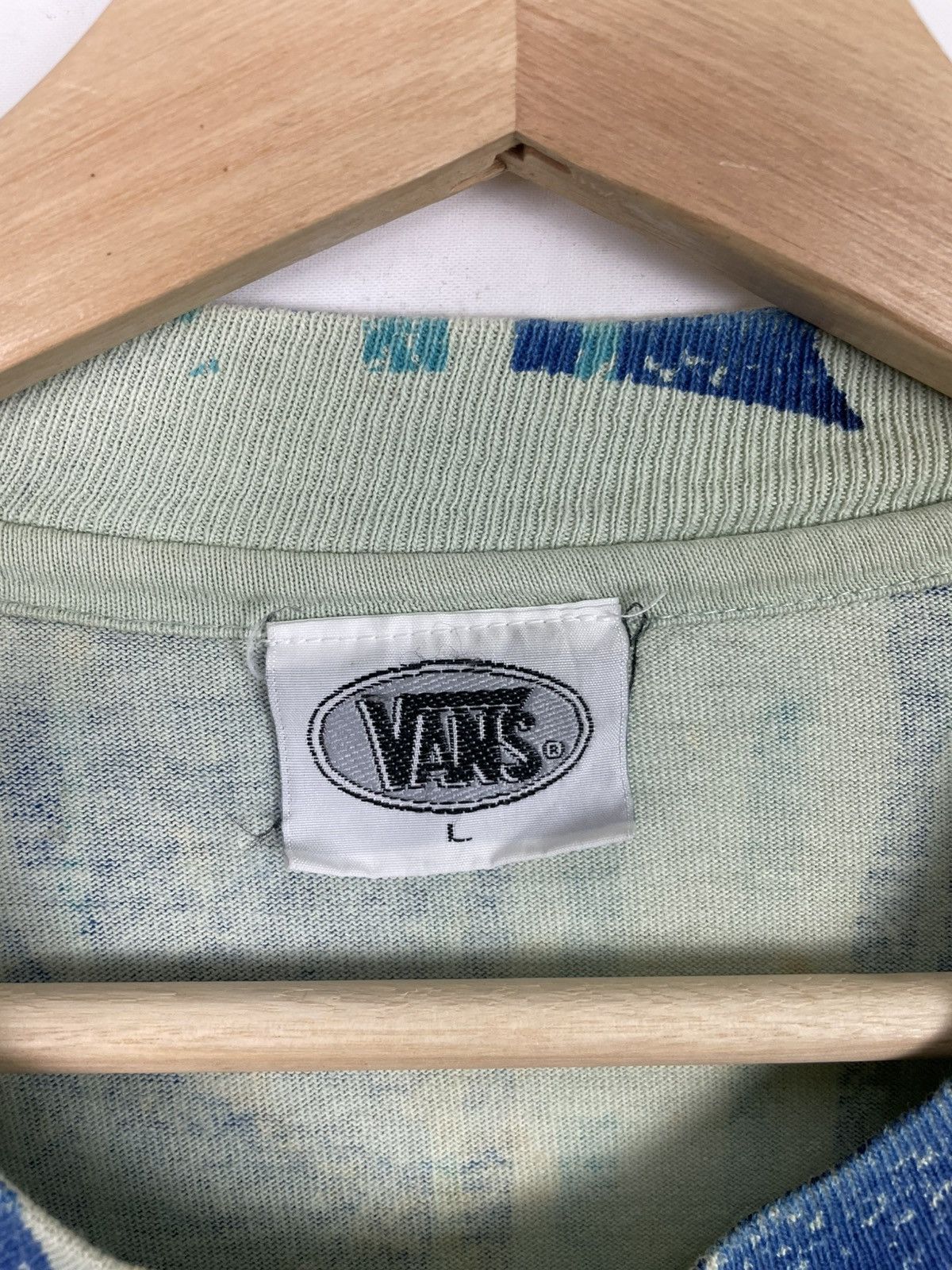 Vans × Vintage Vintage Vans AOP Tee – Made in USA 90s Skate Grail (Sz L) Size US L / EU 52-54 / 3 - 5 Thumbnail