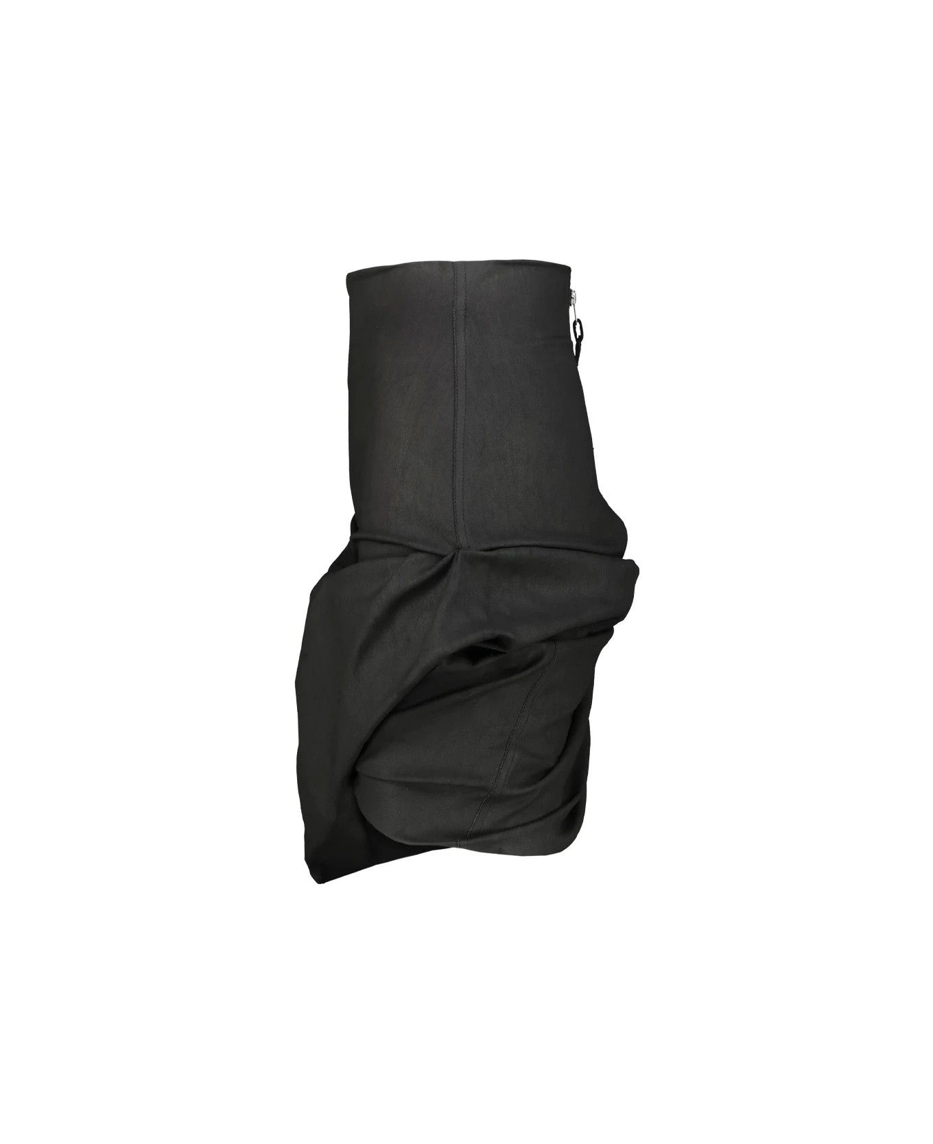 Rick Owens o1y0126 Denim Mini Skirt in Black Size 27" / US 4 / IT 40 - 2 Thumbnail