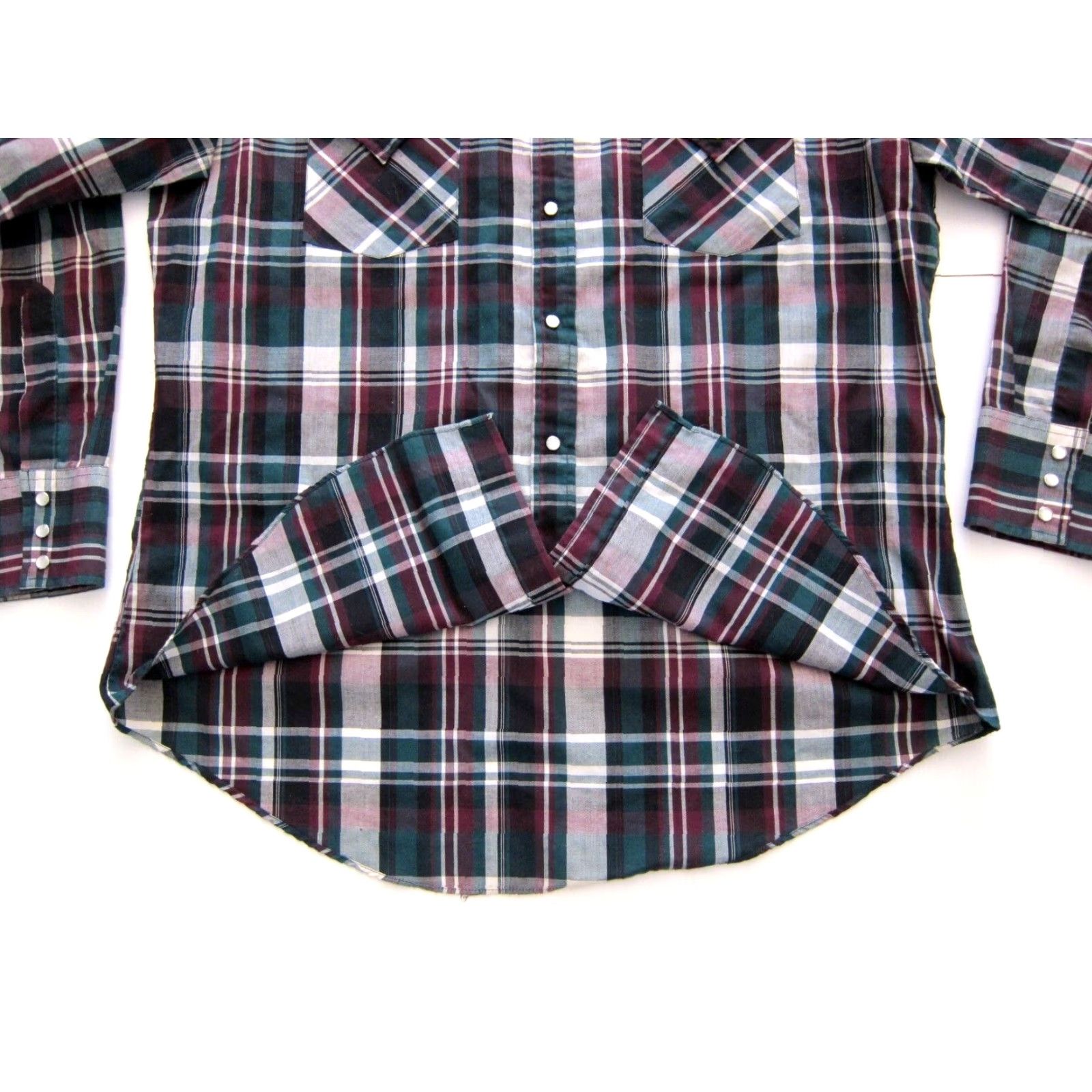 Vintage VINTAGE Ely Cattleman Pink Green Plaid Long Sleeve Button-Down Western Shirt L Size US L / EU 52-54 / 3 - 5 Thumbnail