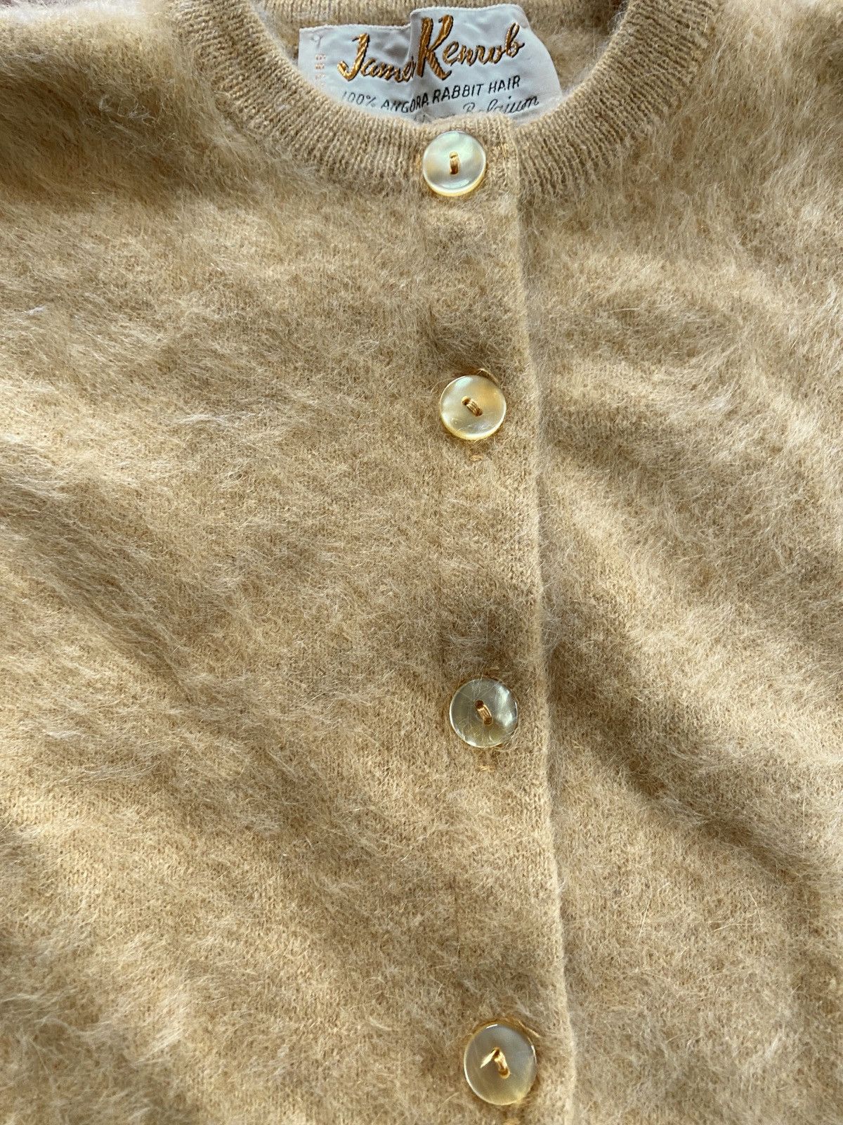 Retrofit Vintage 40’s/50’s Kenrob Angora Rabbit Hair Cardigan Sweater Size S / US 4 / IT 40 - 2 Thumbnail