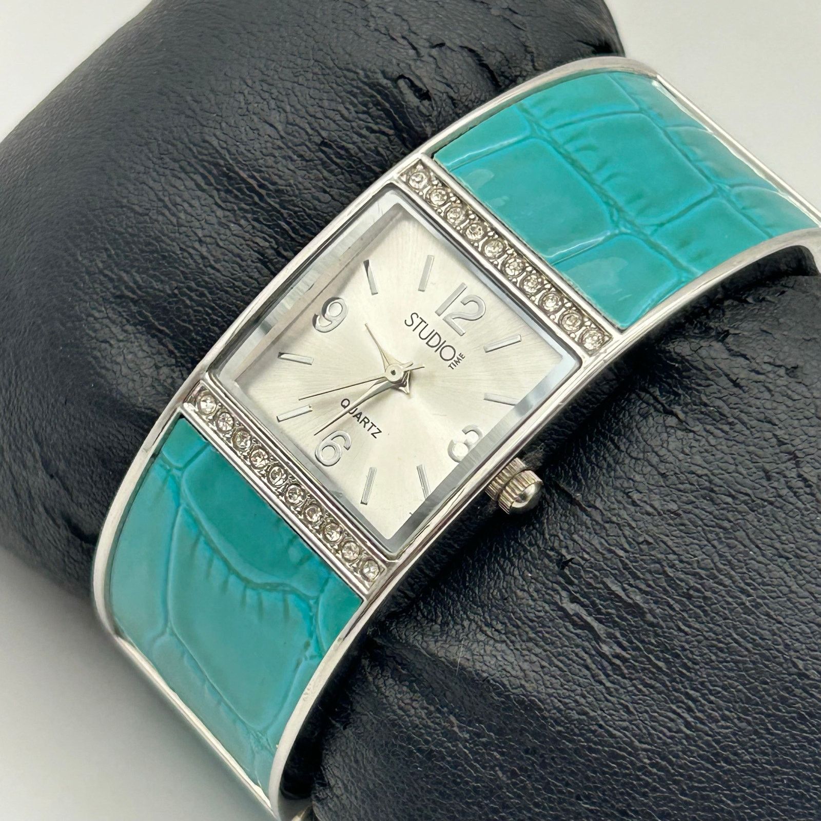 Other Studio Time Teal Silver Stainless Steel Womens Bangle Watch Size ONE SIZE - 2 Thumbnail