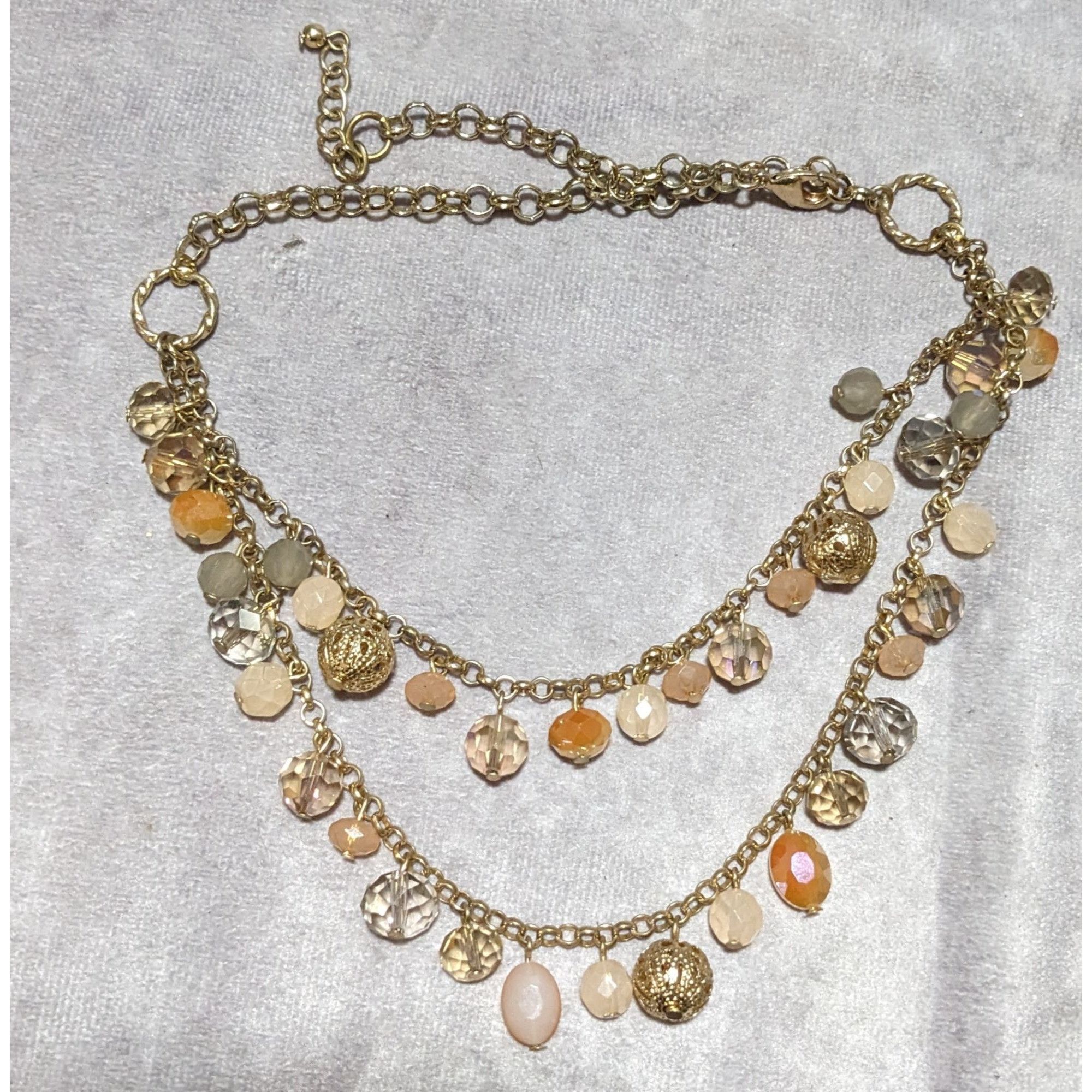 Other Peach And Gold Multilayer Beaded Necklace Size ONE SIZE - 8 Thumbnail