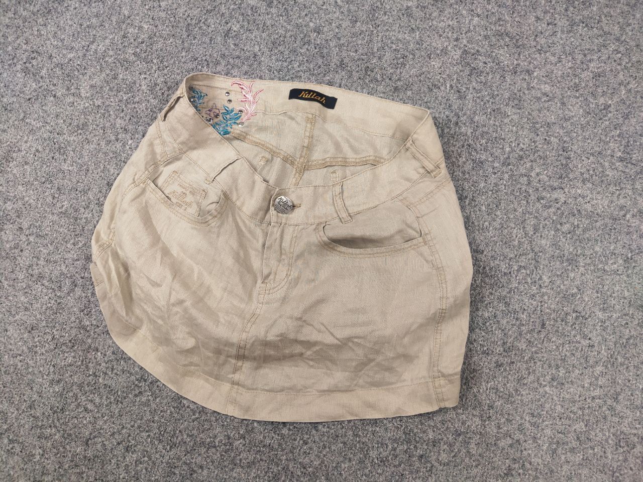 Miss Sixty Y2K Vintage Linen Mini Skirt Killah Miss Sixty hysteric LGB Size 30" / US 8 / IT 44 - 3 Thumbnail