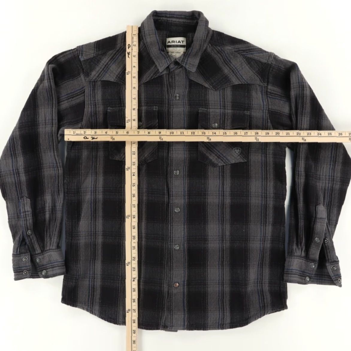 Ariat Ariat Shirt Plaid Long Sleeve Black Men L Flannel Pearl Snap Cotton Size US L / EU 52-54 / 3 - 3 Thumbnail