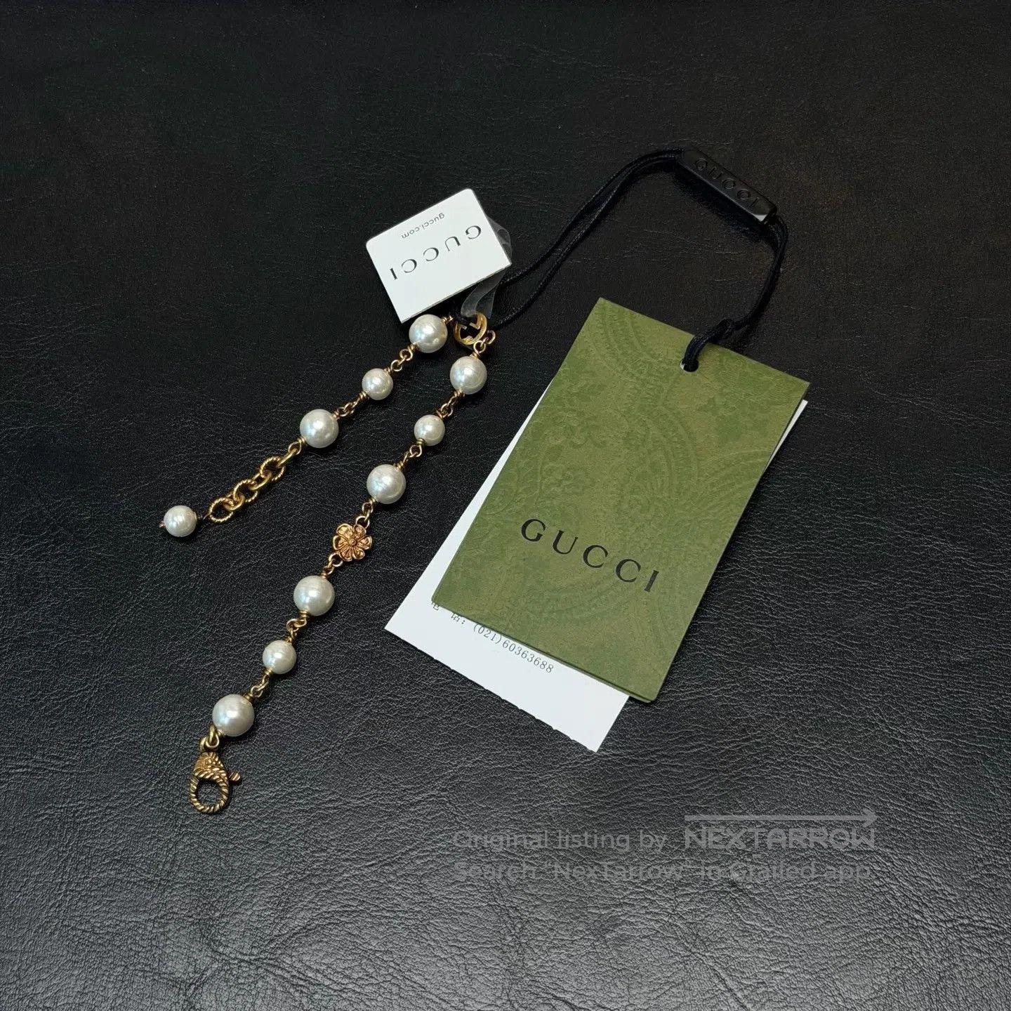 Gucci Guicci Pearl and Rose Flower Bracelet Size ONE SIZE - 1 Thumbnail