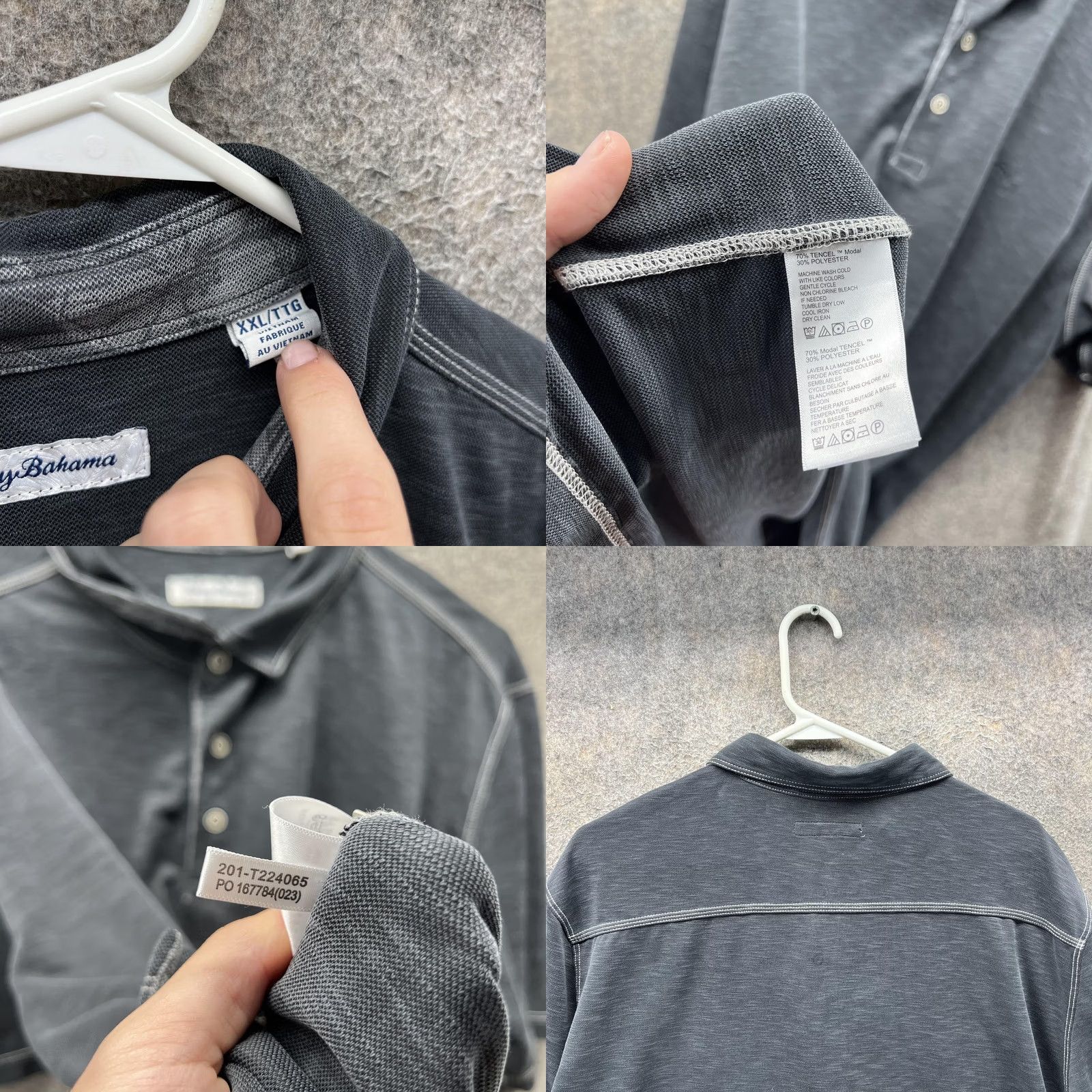 Tommy Bahama Tommy Bahama Polo Shirt Mens 2XL Gray Solid Knit Modal Marlin Logo Casual Golf Shirt Size US XXL / EU 58 / 5 - 8 Thumbnail