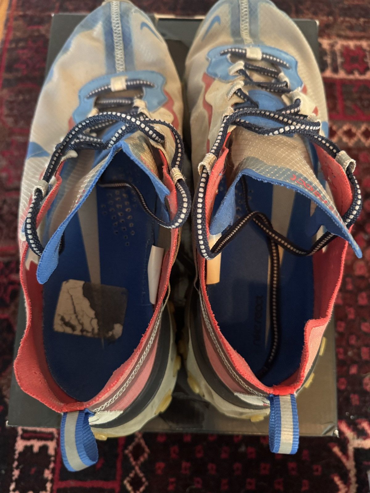Nike × Undercover React Element 87 in Light Beige Chalk/Signal Blue Size US 11 / EU 44 - 10 Thumbnail