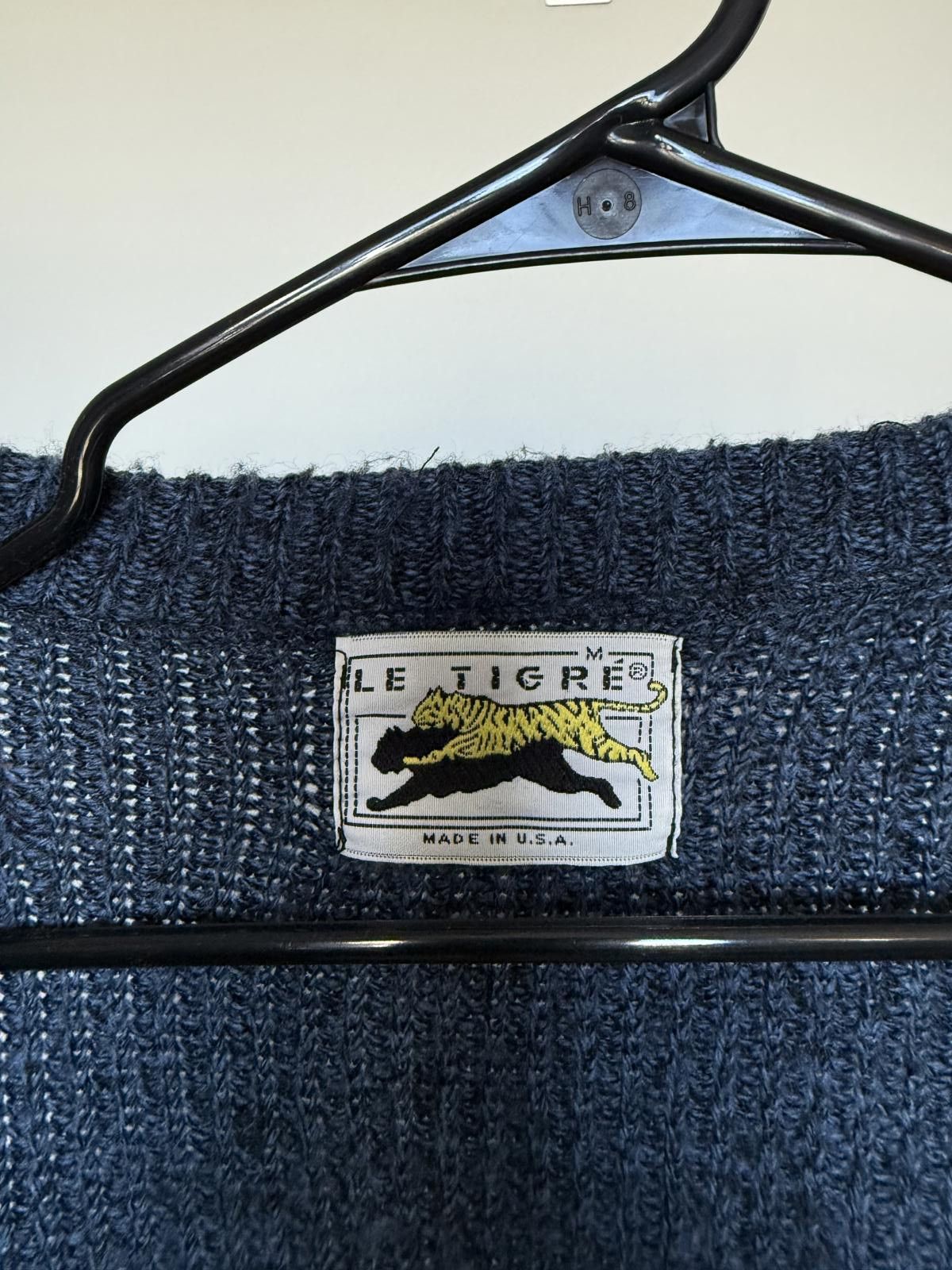 Le TIGRE Le Tigre Vintage 90s 80s Knit Blue Cardigan Size M / US 6-8 / IT 42-44 - 4 Thumbnail