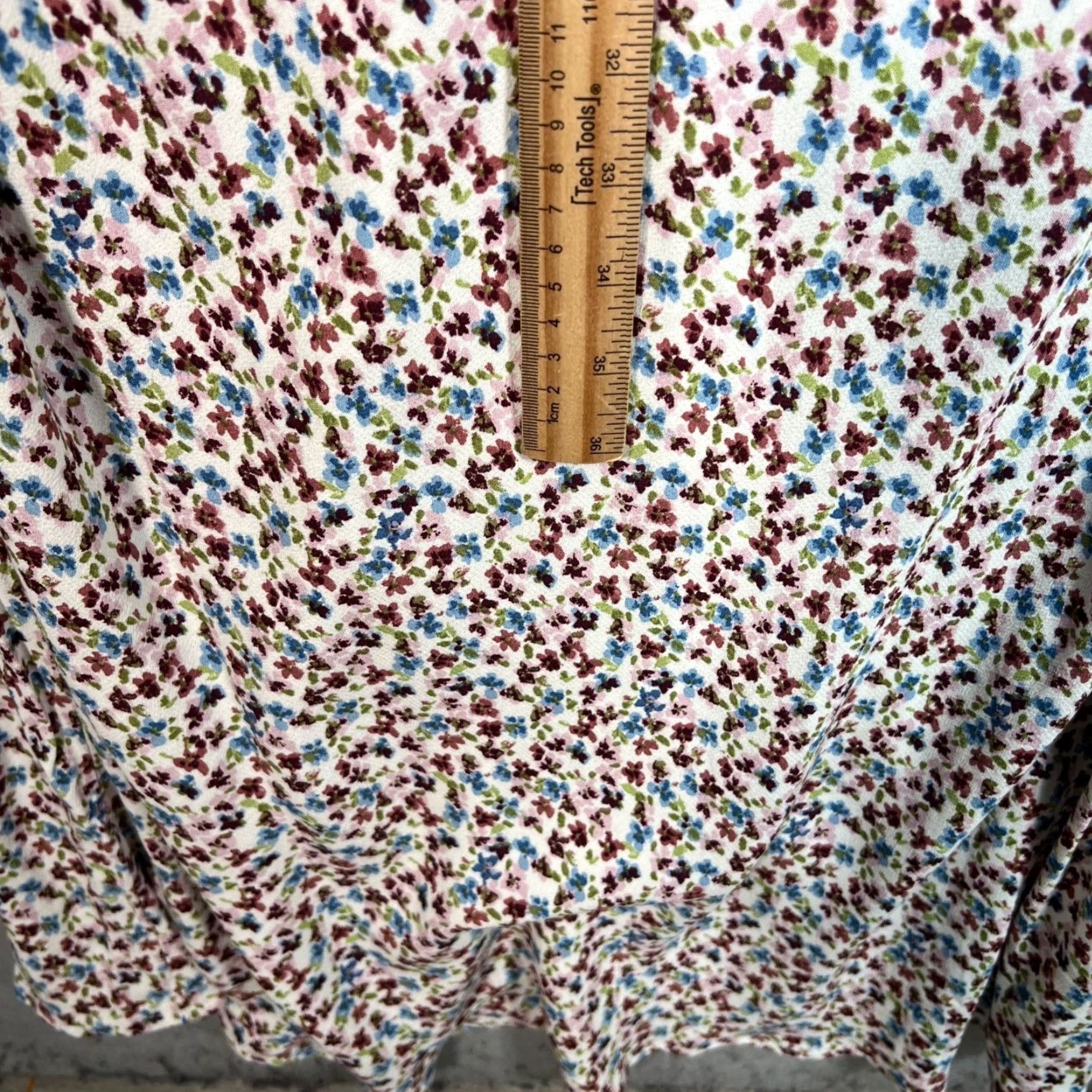 Vintage Wild Fable Dress Small Floral Print Midi White w/ Keyhole Back Womens Size S / US 4 / IT 40 - 7 Thumbnail