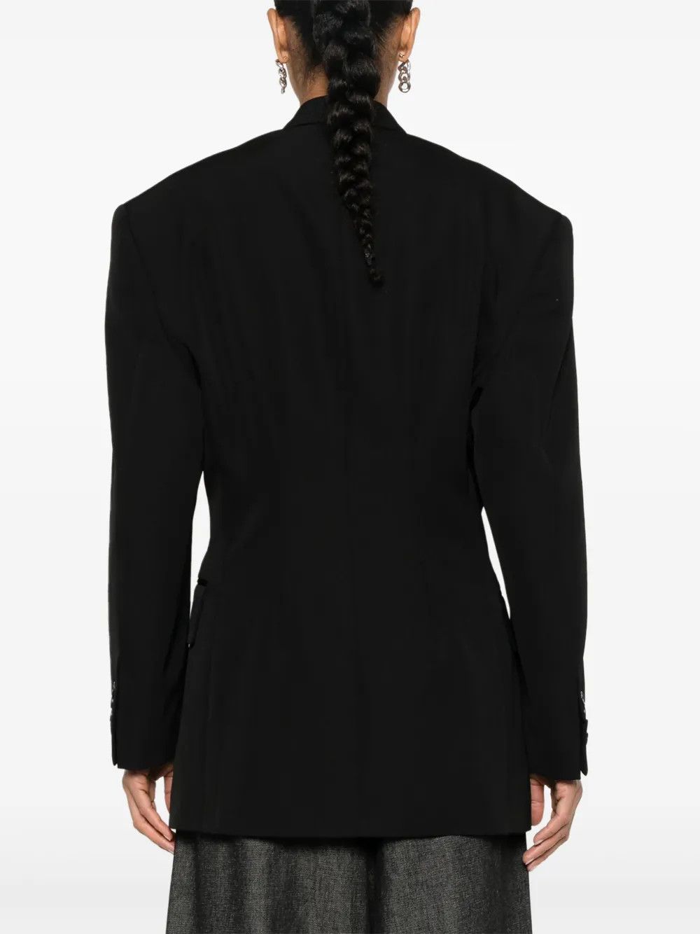 Balenciaga o1y0625 Wool Blazer in Black Size S / US 4 / IT 40 - 4 Thumbnail