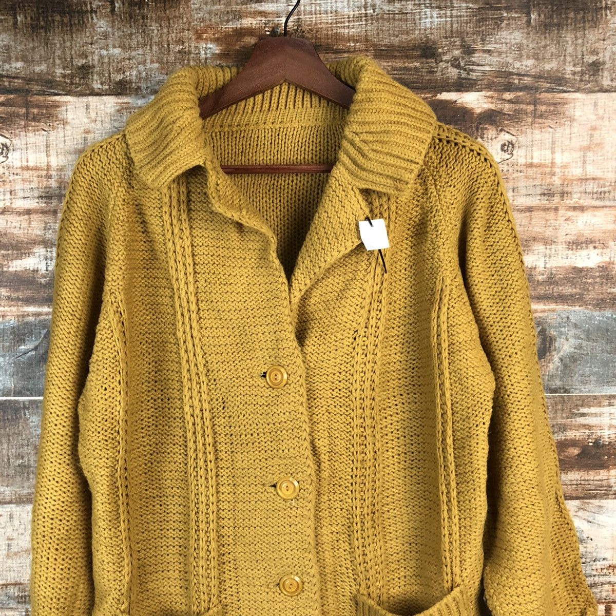 Vintage DL Japanese Brand Yellow Cardigan Knitwear #C606 Size US L / EU 52-54 / 3 - 5 Thumbnail