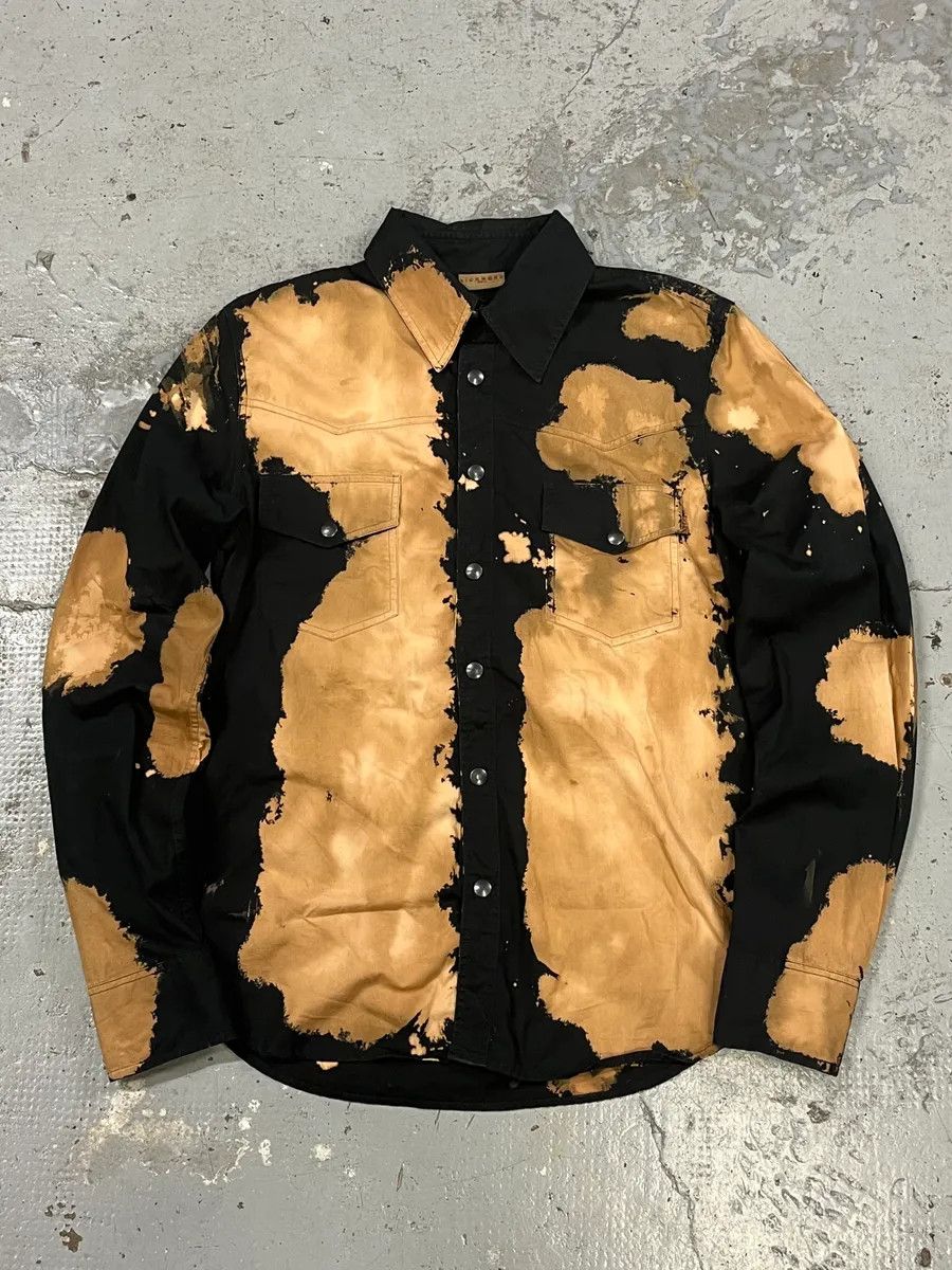 John Richmond Richmond Black & Beige Bleached Effect Shirt Size US M / EU 48-50 / 2 - 1 Thumbnail