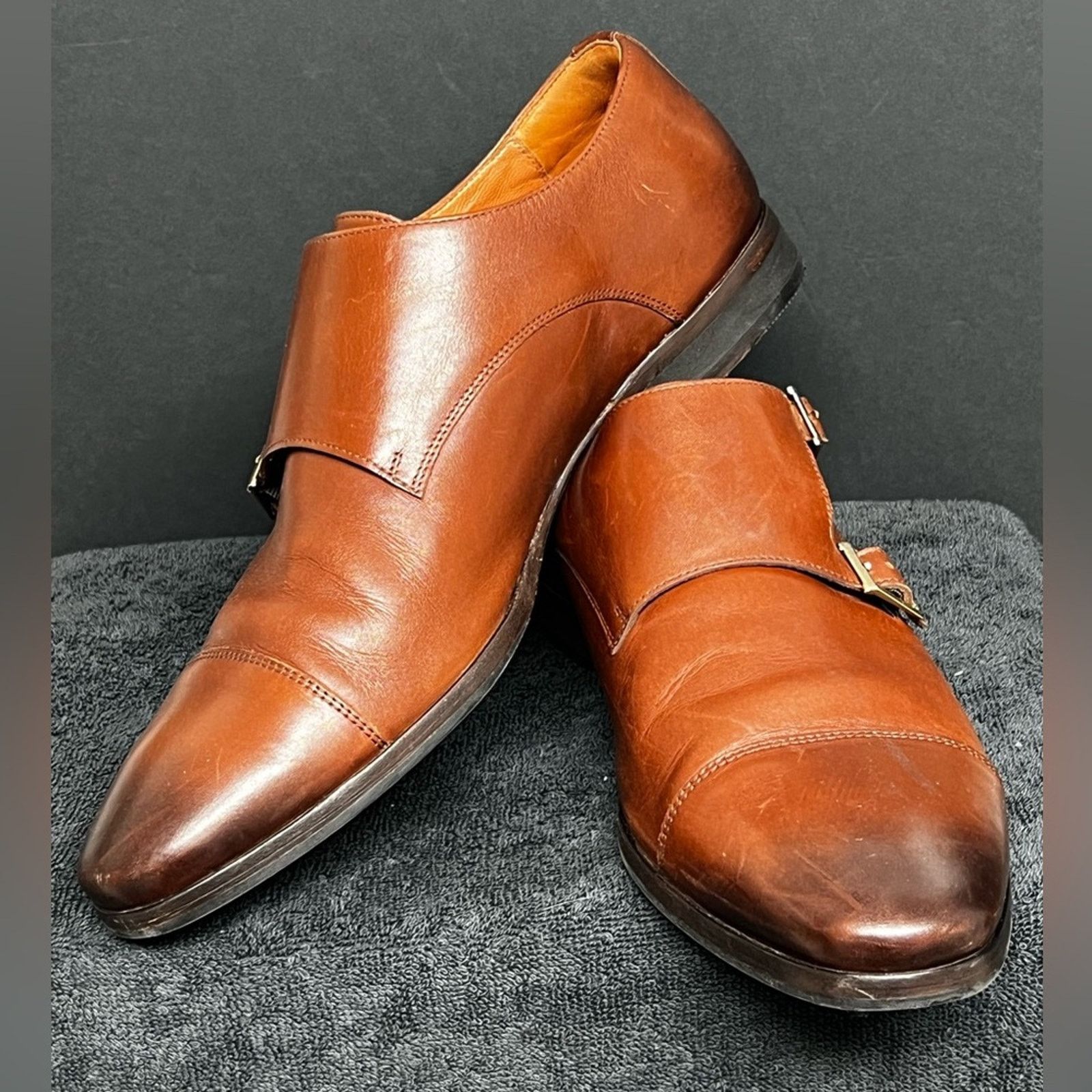 Wolf & Shepherd Wolf & Shepherd Gambit Shoes Brown Monk Strap Buckle Leather Size US 11 / EU 44 - 3 Thumbnail
