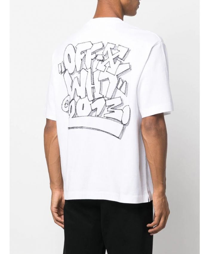 Off-White o1gr1nt0425 Graff Freest Over Skate T-Shirt in White Size US S / EU 44-46 / 1 - 4 Thumbnail