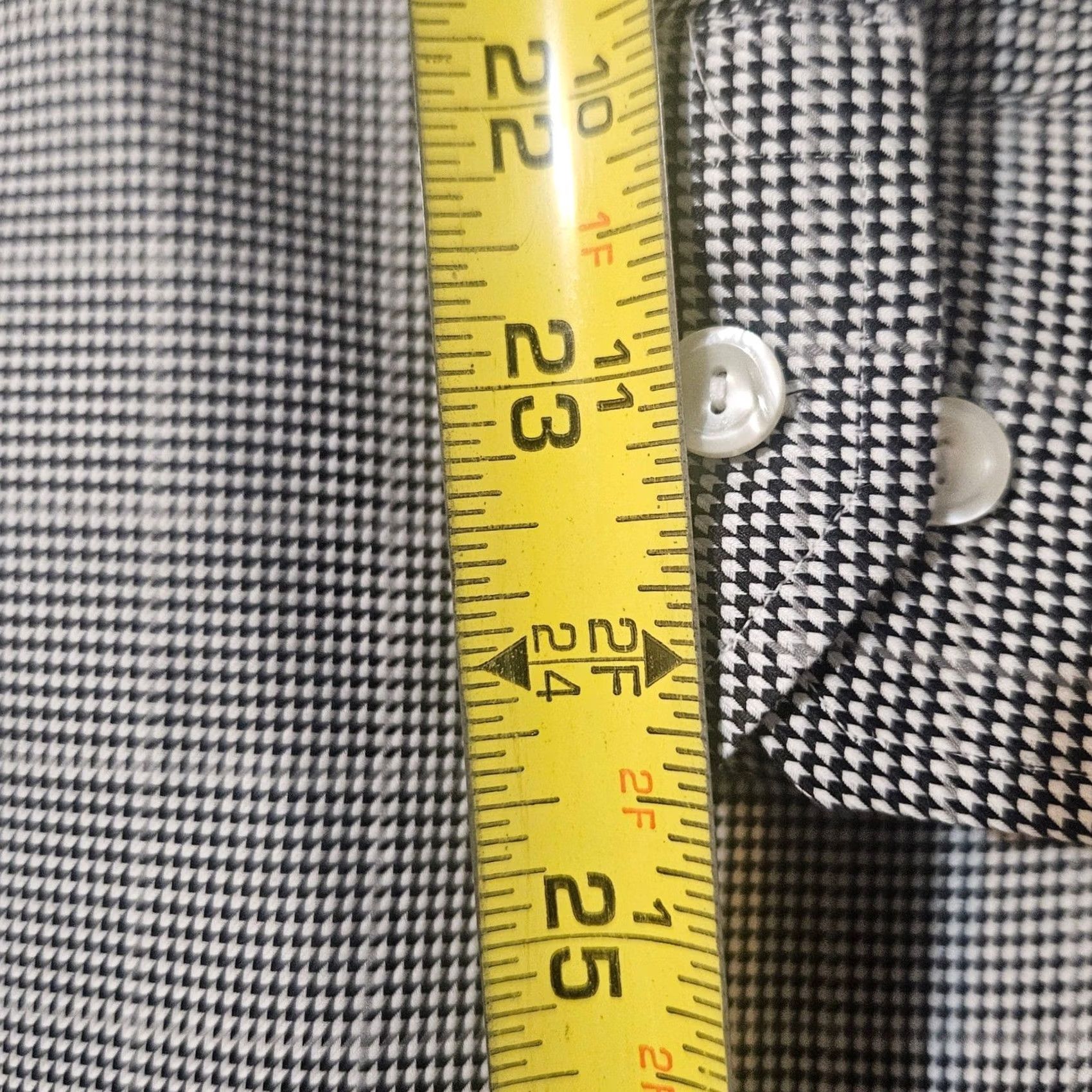 Eton Eton Mens Dress Shirt Gray Checkered Houndstooth Size 16.5x42 Size 46R - 7 Thumbnail
