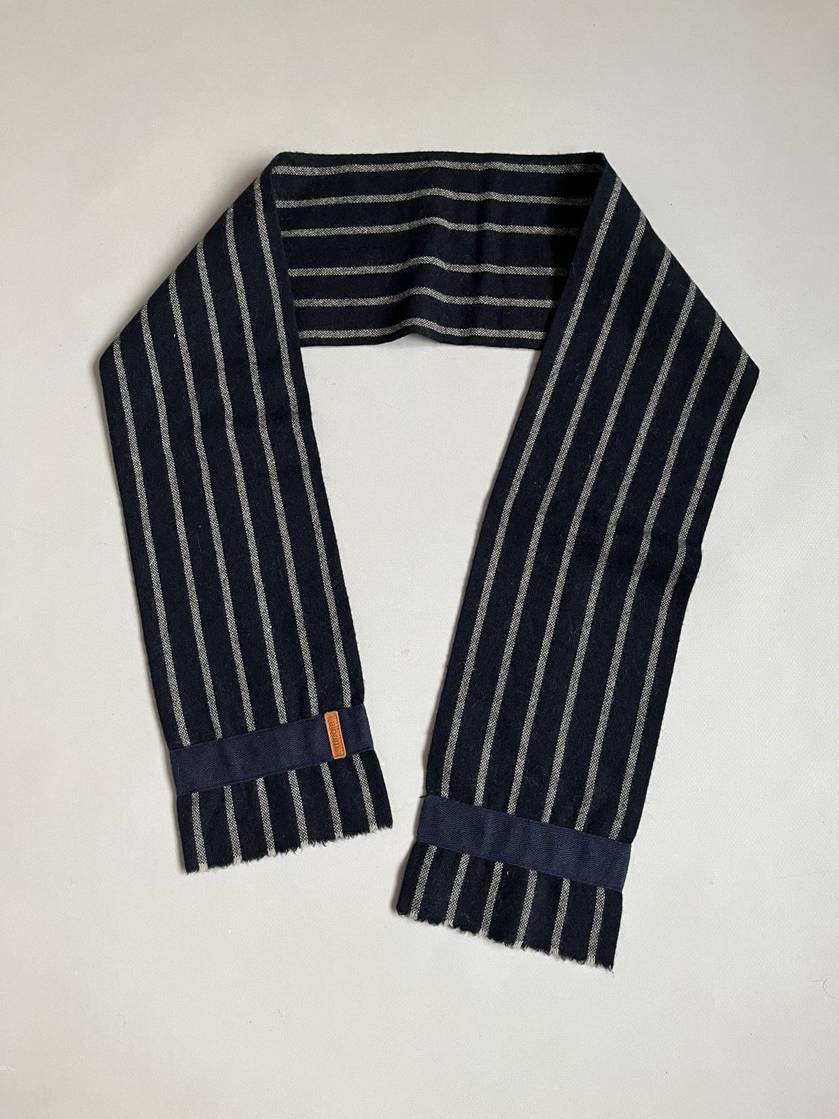 Albam × Japanese Brand Albam Men Wool Striped Blue Scarf Size ONE SIZE - 1 Thumbnail
