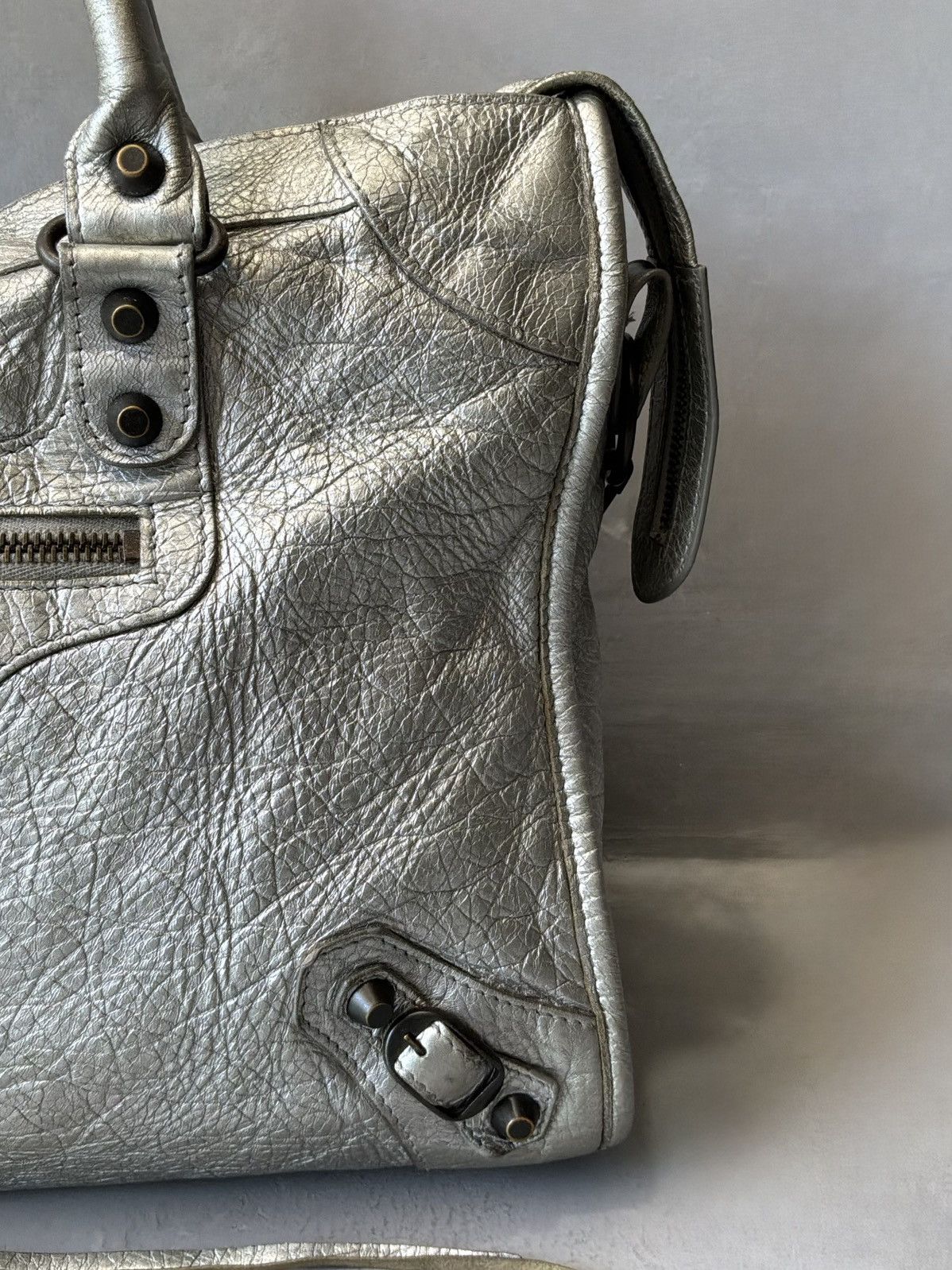 Balenciaga Balenciaga - Classic City - Metallic Silver Lambskin Bag Size ONE SIZE - 7 Thumbnail