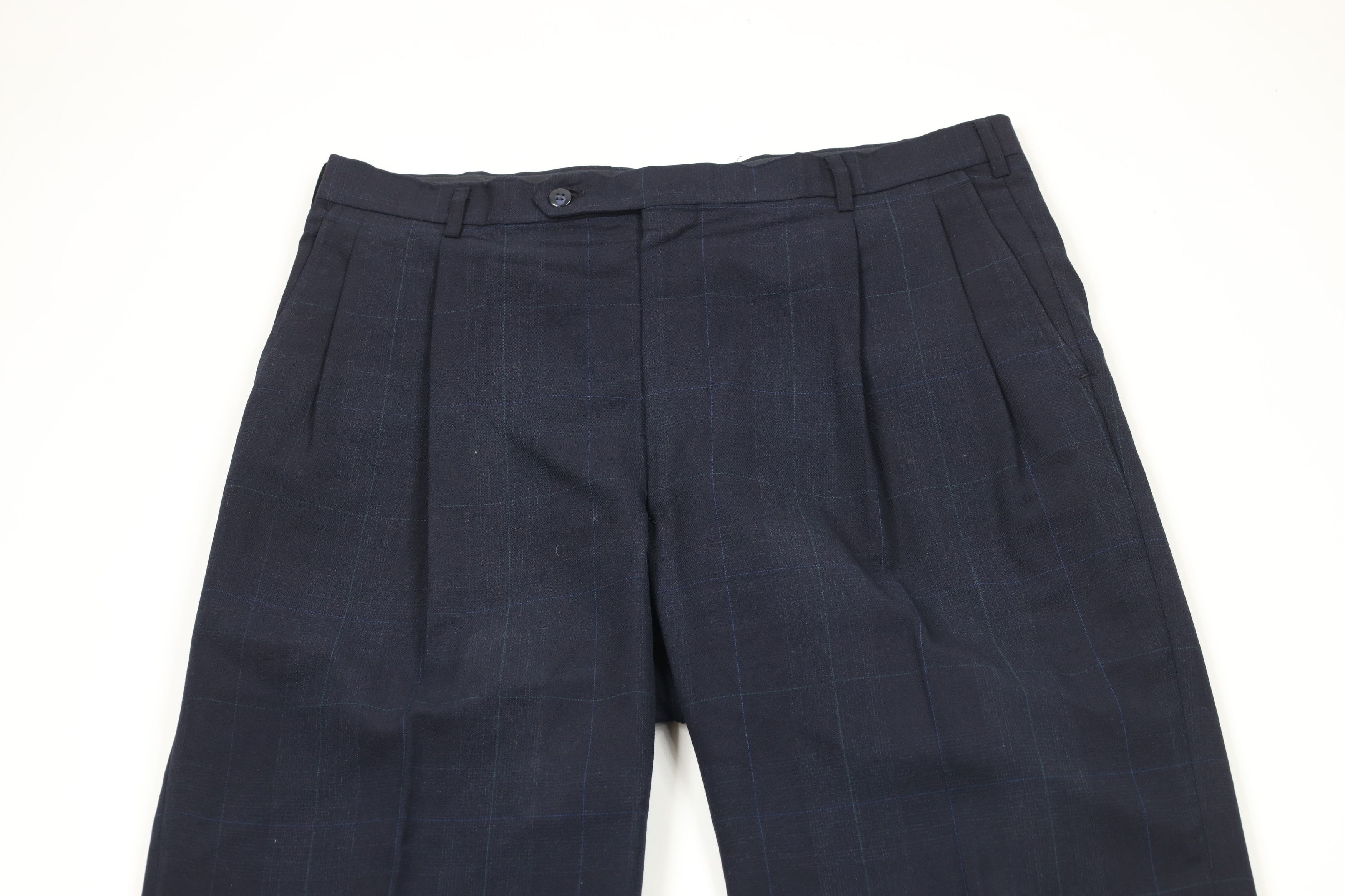 Vintage Vintage 90s Streetwear Hand Tailored Wool Wide Leg Pants Size US 36 / EU 52 - 2 Thumbnail
