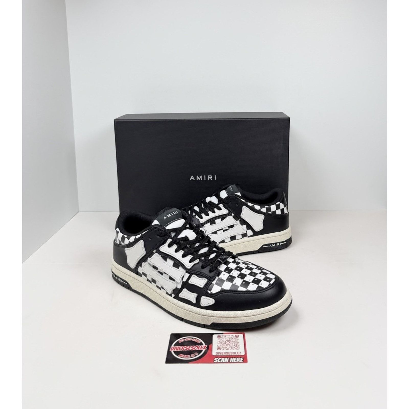 Amiri Size 41EU/8US - Amiri Skel Top Low Checkered NEW Size US 8 / EU 41 - 1 Thumbnail
