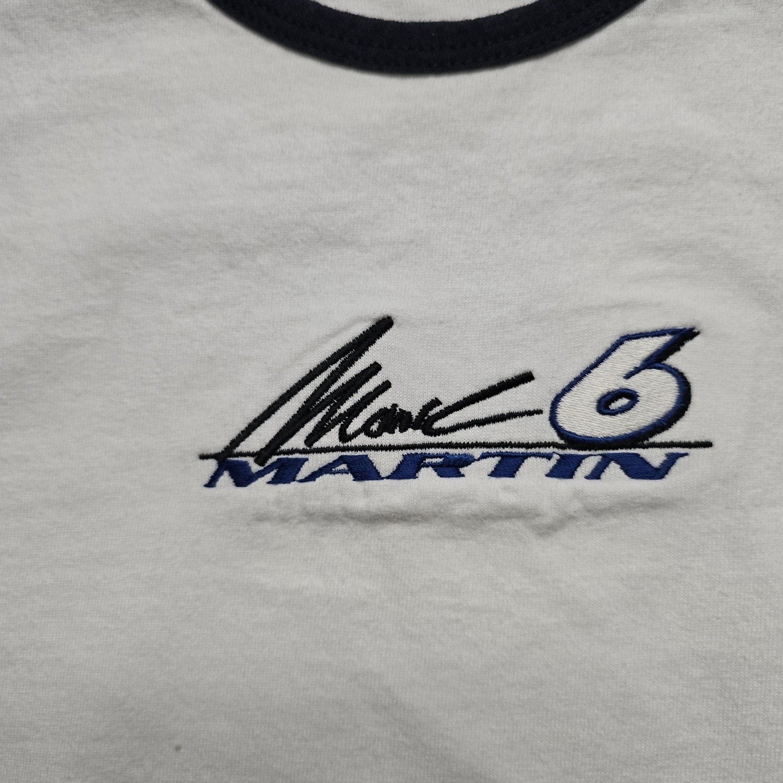 Anvil Vintage Mark Martin Shirt L White Racing Ringer NASCAR 90s Size L / US 10 / IT 46 - 5 Thumbnail