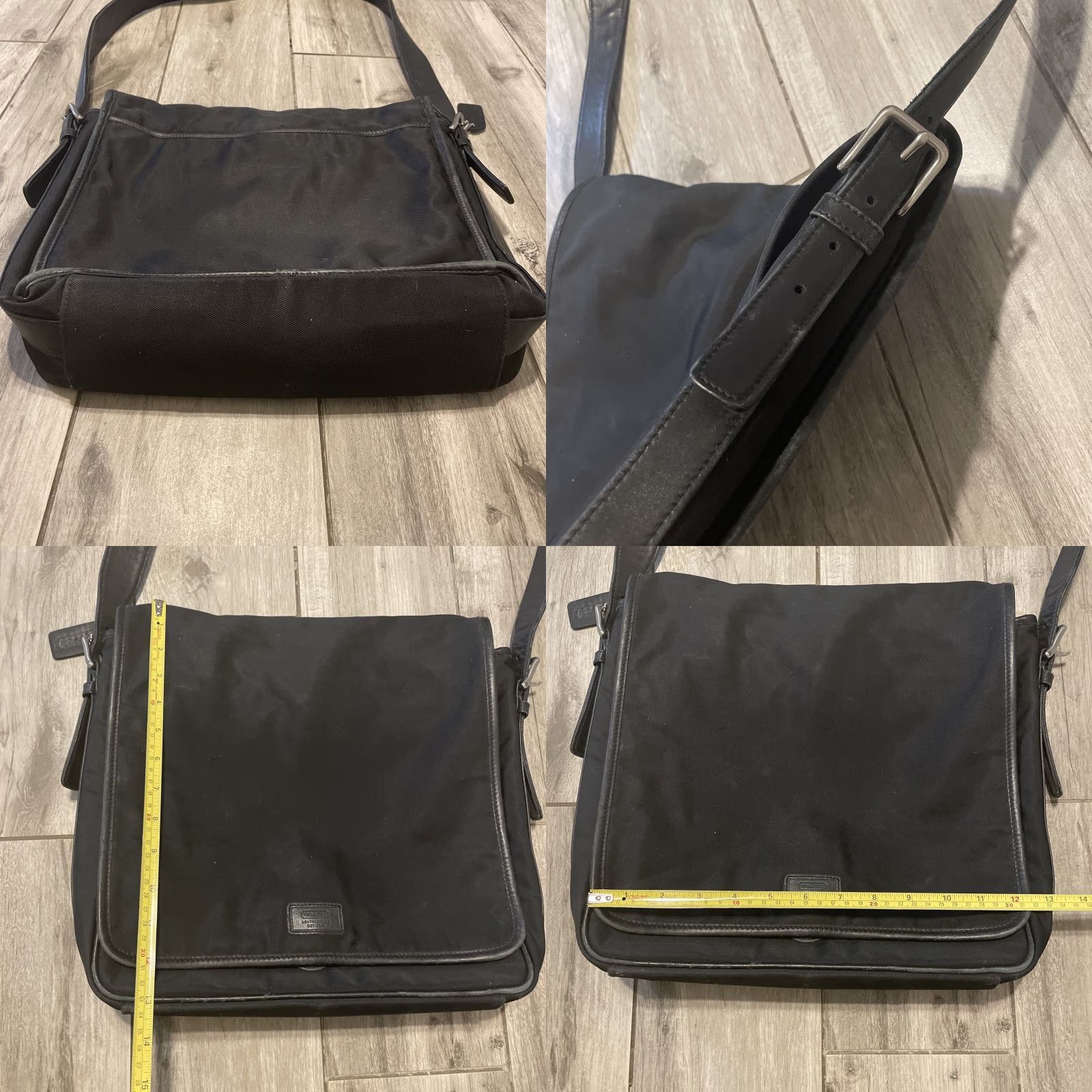 Coach VINTAGE COACH Messenger Bag Black Canvas Leather Envelope Portfolio Unisex Women Adults 5109 Size ONE SIZE - 9 Thumbnail