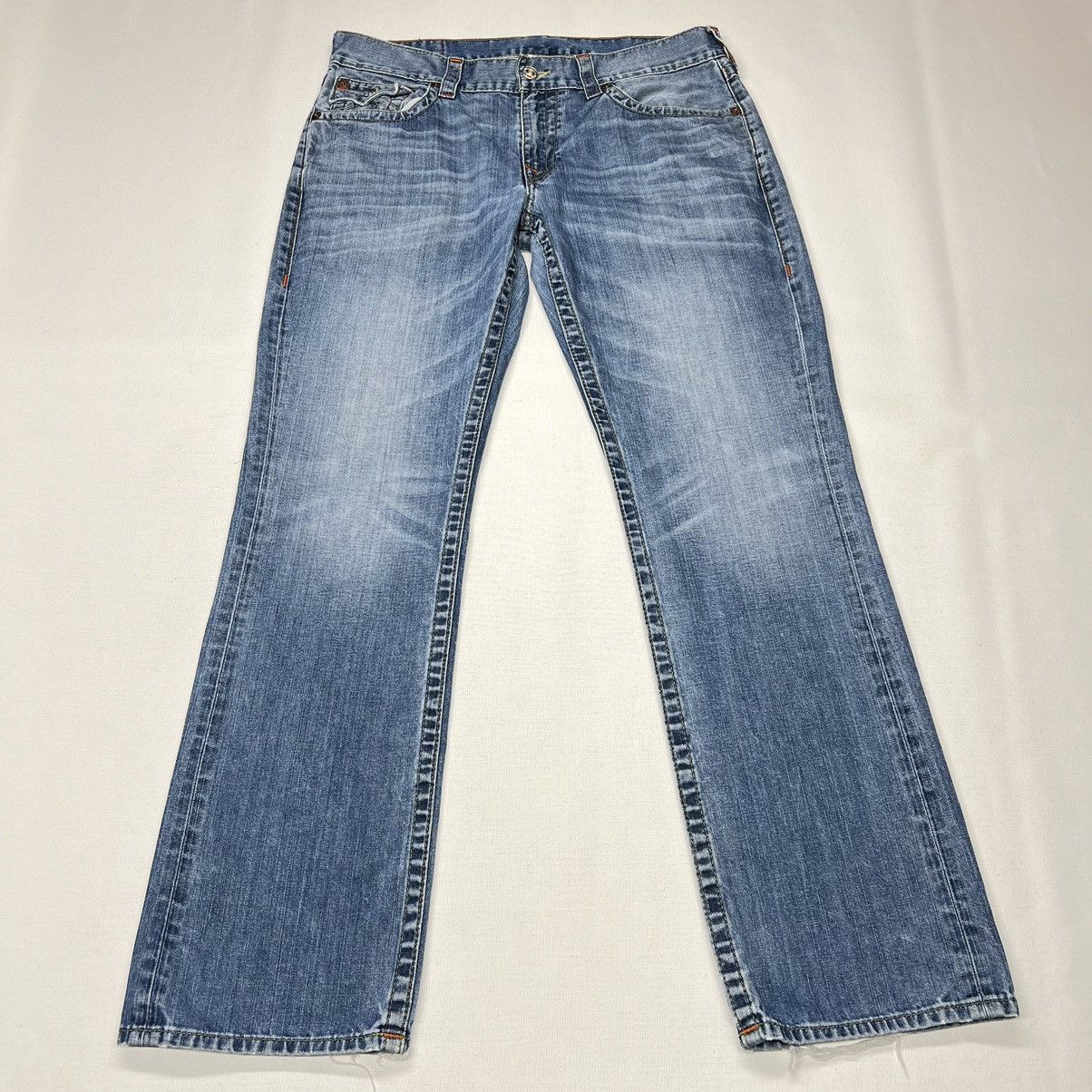 True Religion True Religion Jeans Blue Straight Flap Denim Ricky Washed Size US 36 / EU 52 - 2 Thumbnail
