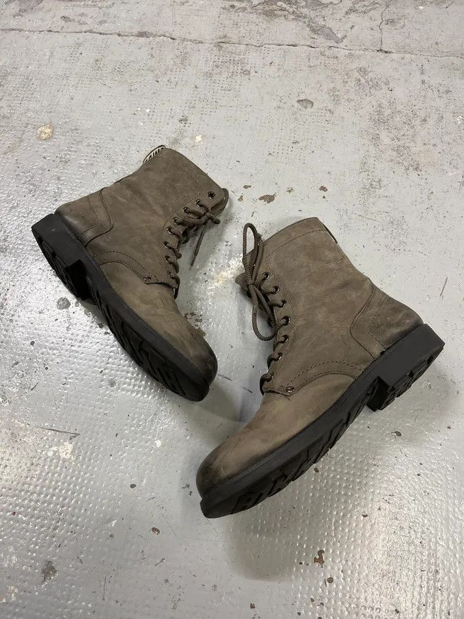 Dirk Bikkembergs 2000s Bikkembergs Grey Leather Lace-Up Boots Size US 7 / EU 40 - 3 Thumbnail