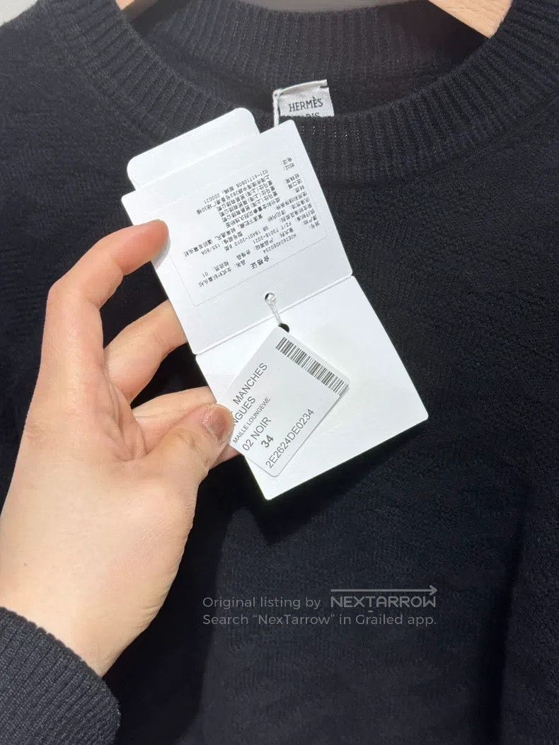 Hermes Hermes Black Round-neck Knit Sweater Size XXS / US 00 / IT 34 - 2 Thumbnail