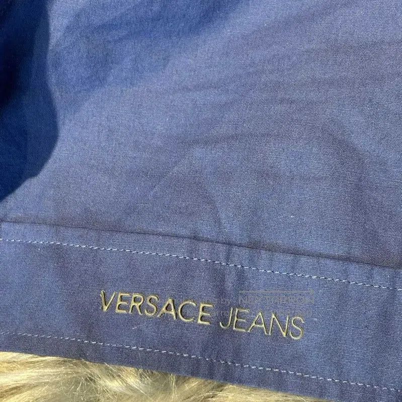 Versace Versace Blue Cotton Short Sleeve Shirt . Size US M / EU 48-50 / 2 - 8 Thumbnail