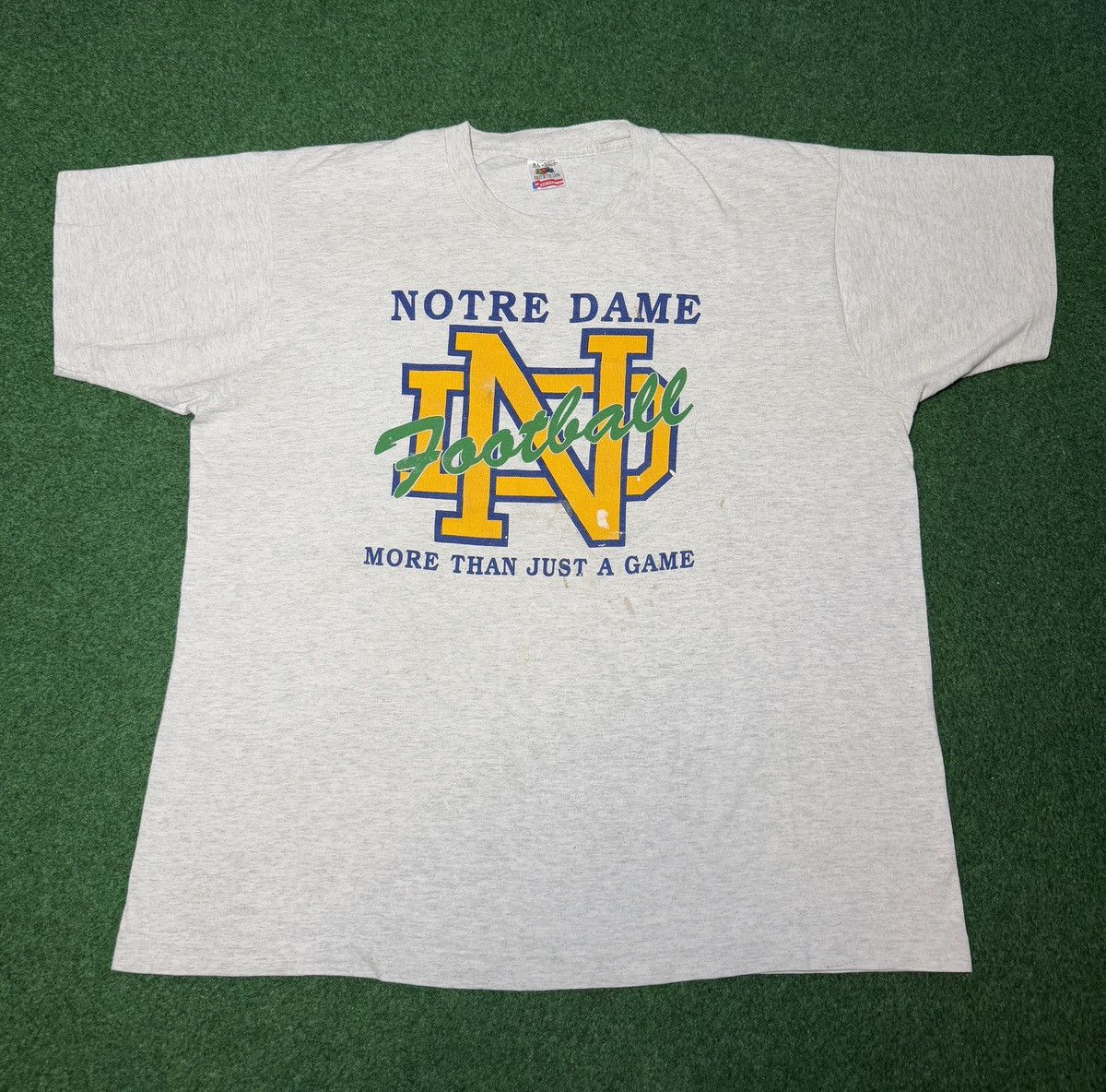Fruit Of The Loom Vtg 90s Notre Dame Football Irish More Than A Game T Shirt Size US XL / EU 56 / 4 - 1 Thumbnail